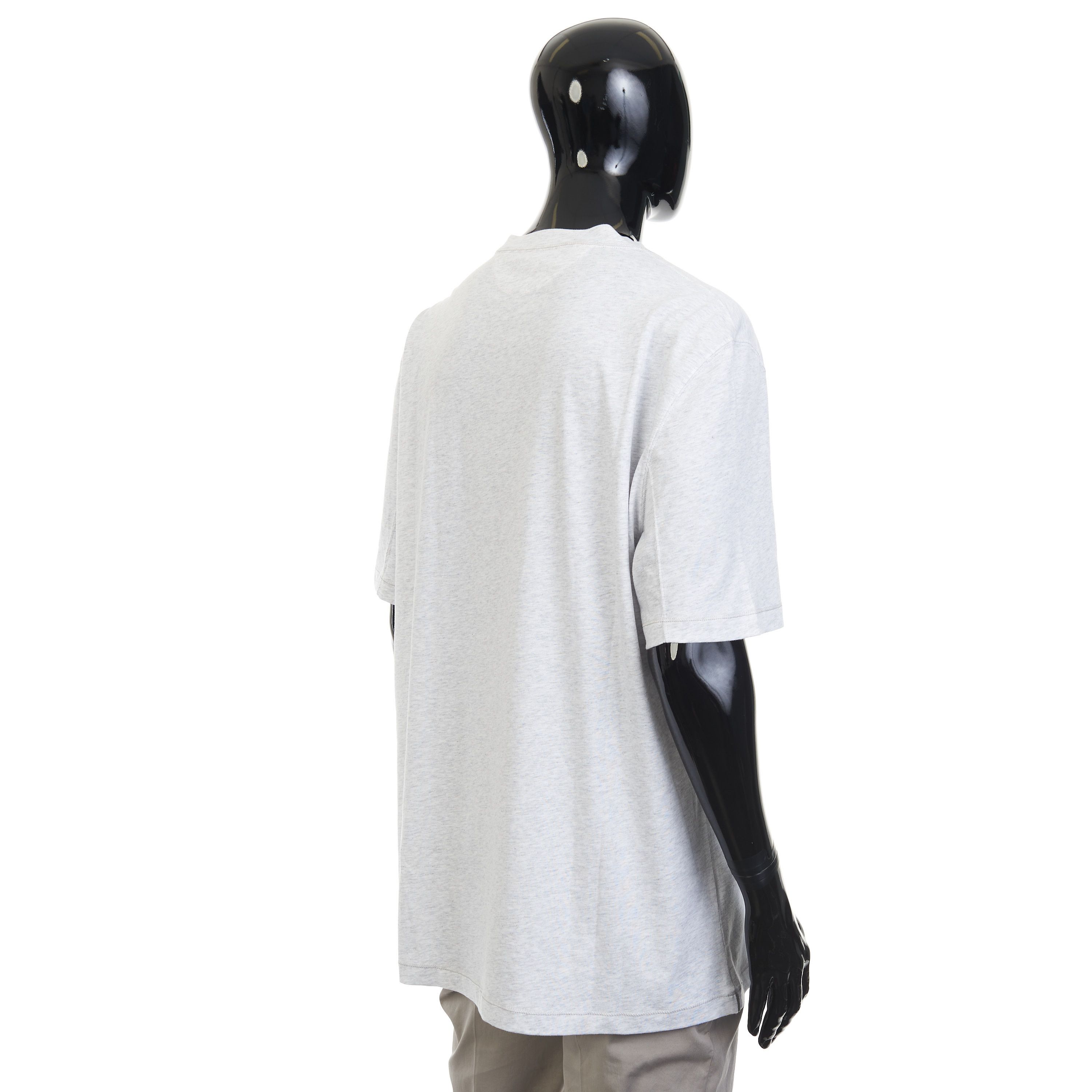 Brunello Cucinelli Gray Cotton Jersey Crew Neck Tshirt With Logo Size 3XL Size US XXL / EU 58 / 5 - 6 Thumbnail