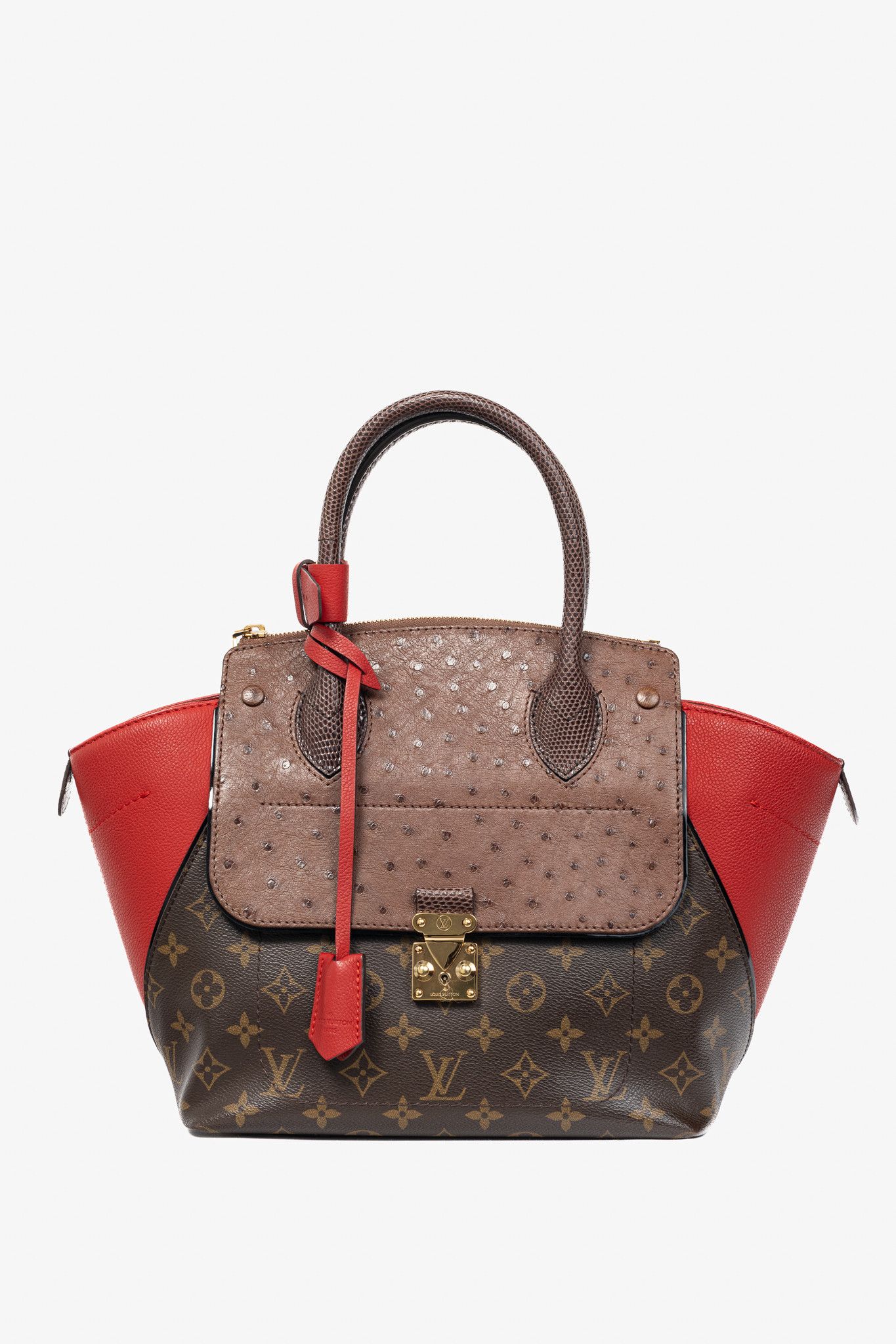 Louis Vuitton Louis Vuitton Majestueux PM Red Monogram Exotique Tote Size ONE SIZE - 1 Thumbnail