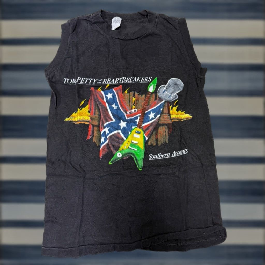 VINTAGE Tom Petty & The Heartbreakers Southern Accents USA Tour Shirt Men Medium Black 1985 Band Rock Concert Merch