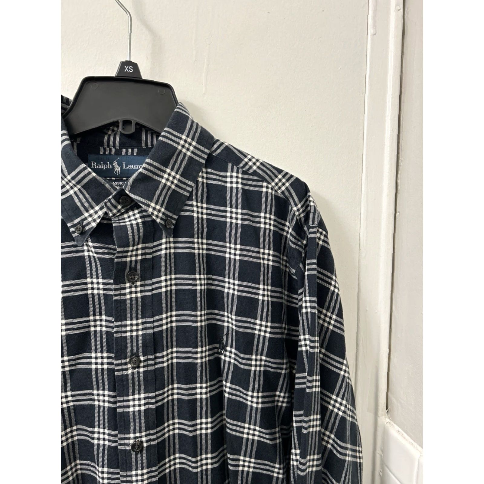 Ralph Lauren VINTAGE Ralph Lauren Shirt Mens L Navy Blue Plaid Classic Fit Button Down L/S Size US L / EU 52-54 / 3 - 4 Thumbnail