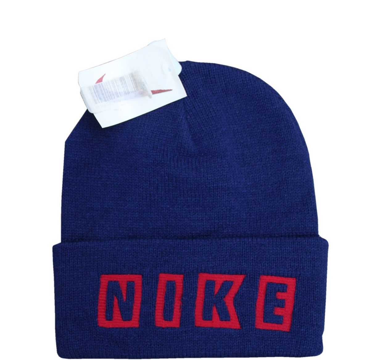 Nike Vintage Nike Navy / Red Block Letter Beanie NWT Size ONE SIZE - 1 Thumbnail