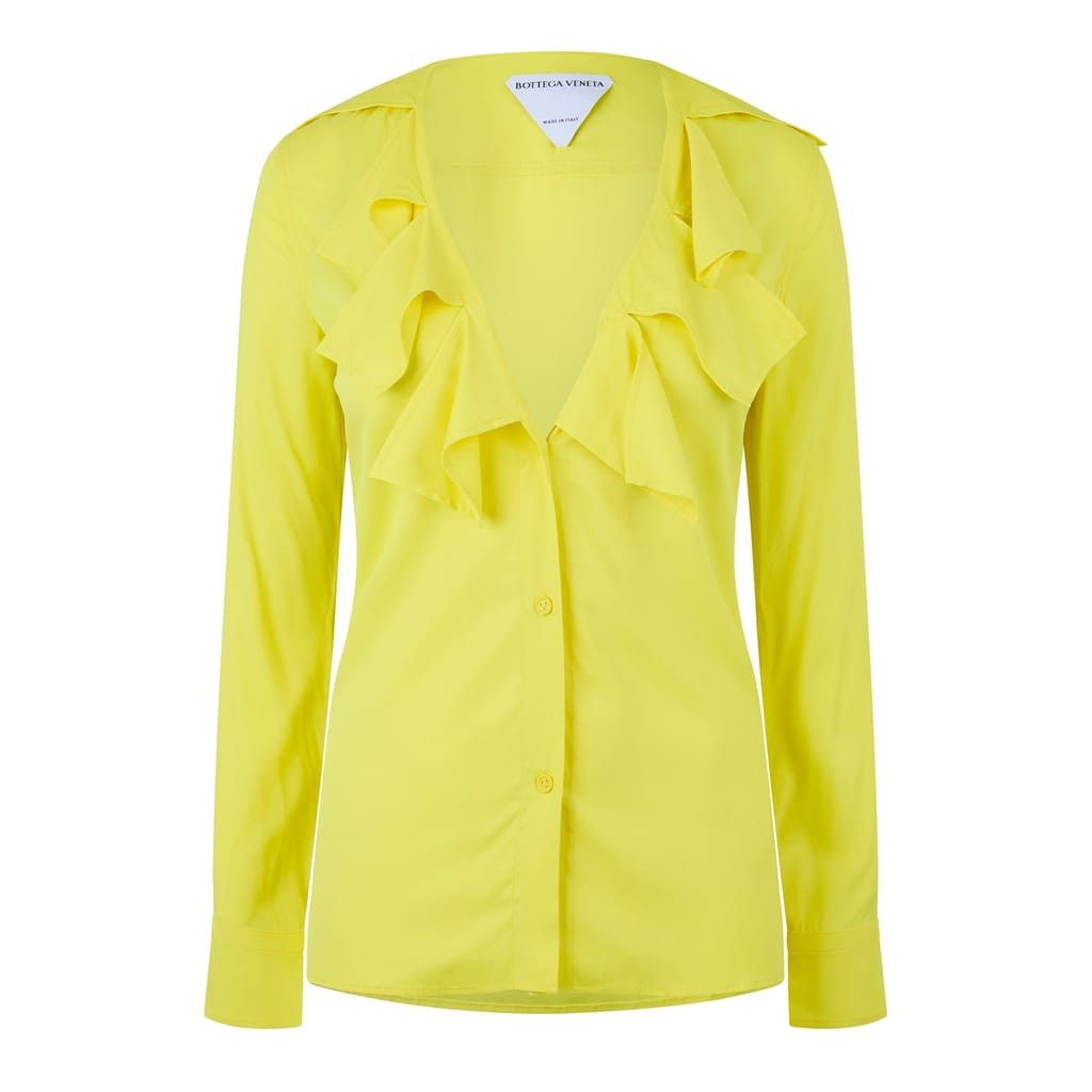 Bottega Veneta Bottega Veneta V-Neck Long Sleeve Regular Fit Shirt Size S / US 4 / IT 40 - 2 Thumbnail