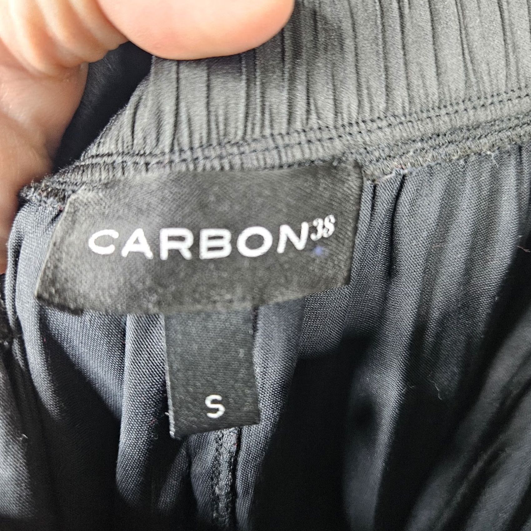 Carbon Carbon 38 Womens Jogger Pants Black Satin Light-weight Pull-on Size S Size 28" / US 6 / IT 42 - 7 Thumbnail
