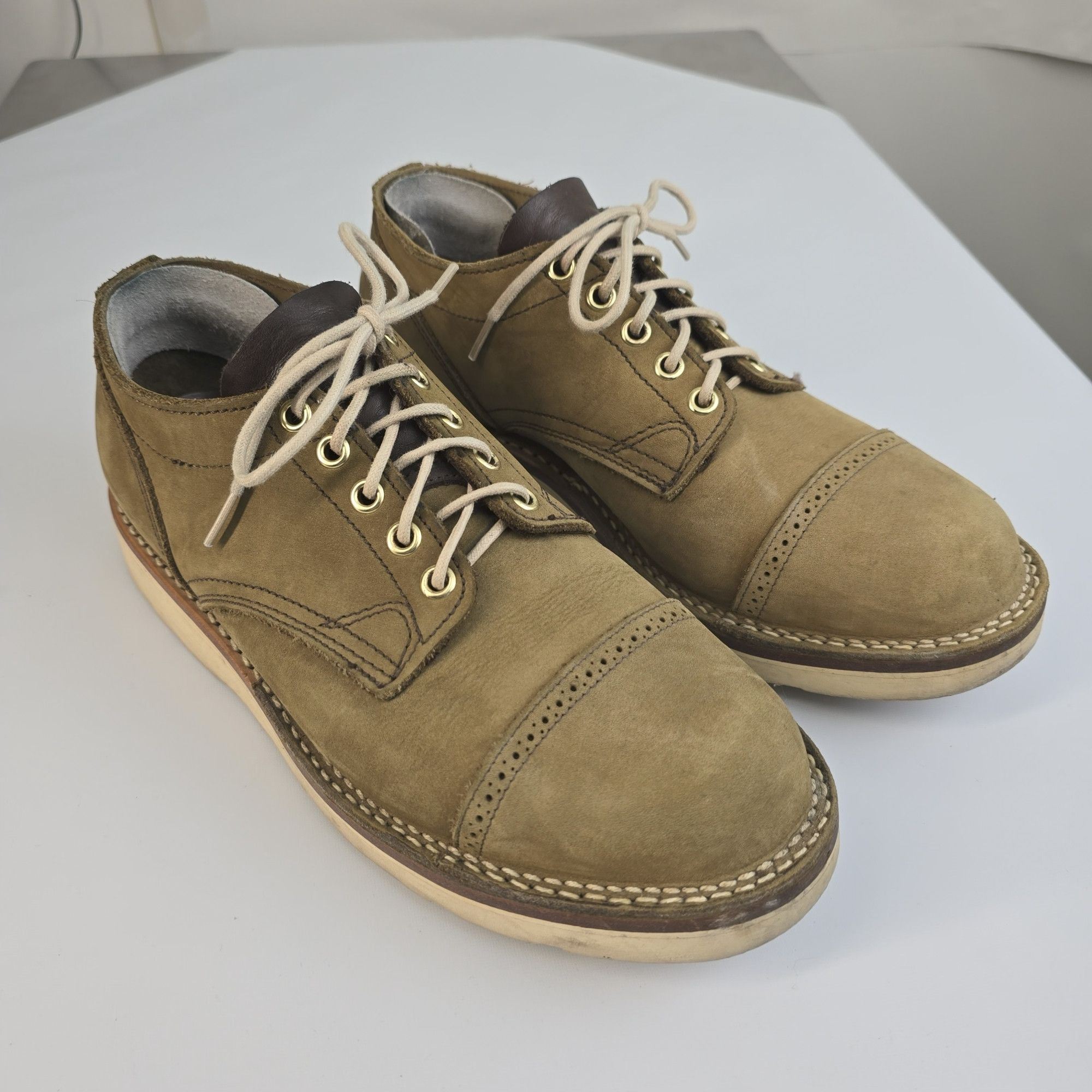 Viberg VIBERG BOOTS Oxford Shoes Olive brogued nubuck Christy sole Size US 7.5 / EU 40-41 - 1 Thumbnail