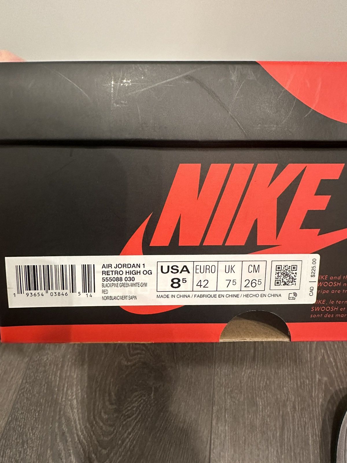 Nike Air Jordan 1 Pine green 2.0 Size US 8.5 / EU 41-42 - 6 Thumbnail