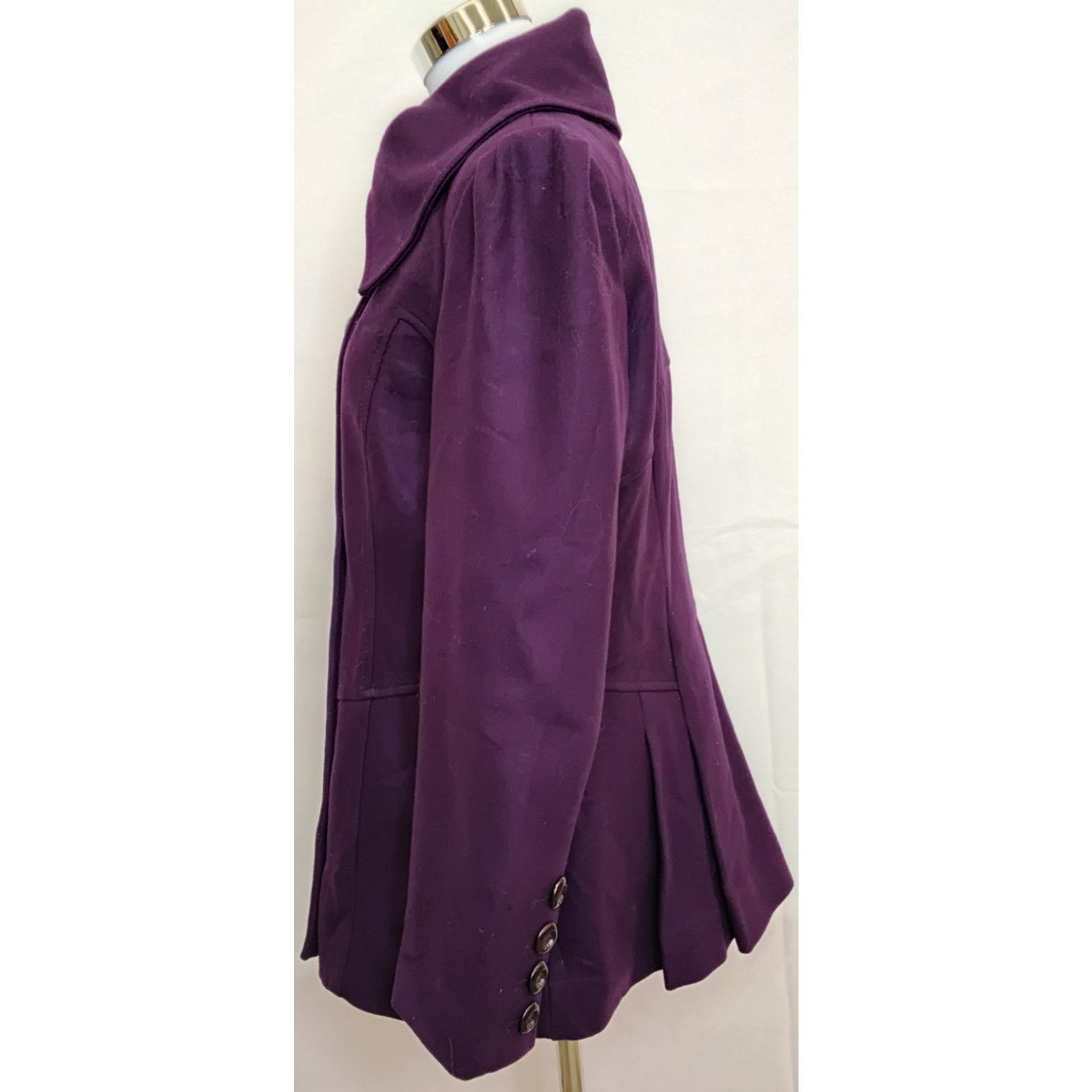 Guess Guess Wool Blend Peacoat Women's Large Petite Purple Size L / US 10 / IT 46 - 4 Thumbnail