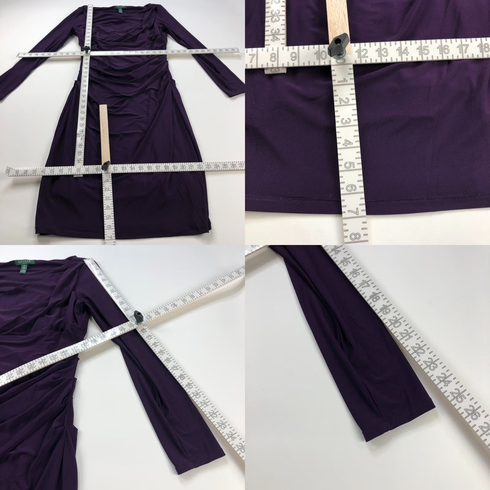 Ralph Lauren Lauren Ralph Lauren Dress A-Line Knee Length Purple MINT Draped Ruched 14 14 Size XL / US 12-14 / IT 48-50 - 8 Thumbnail