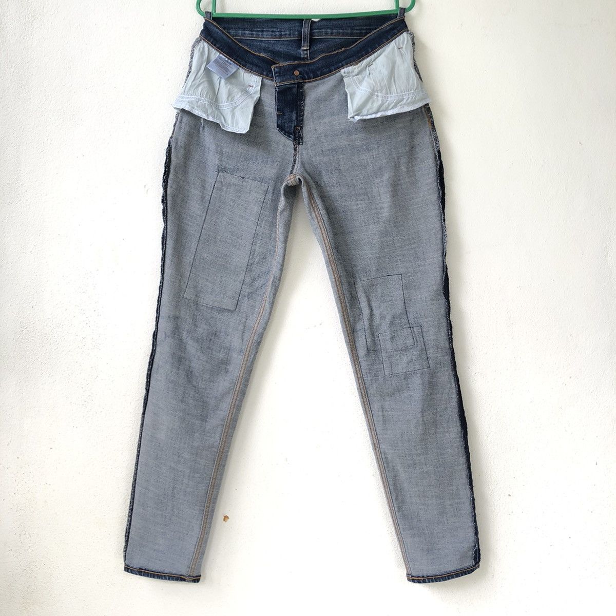 Old Navy OLD NAVY Distressed Patchwork Skinny Jeans Size 30" / US 8 / IT 44 - 3 Thumbnail