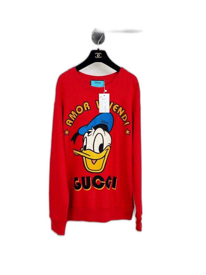 Gucci Red Sweatshirt with Donald Duck Design-2505