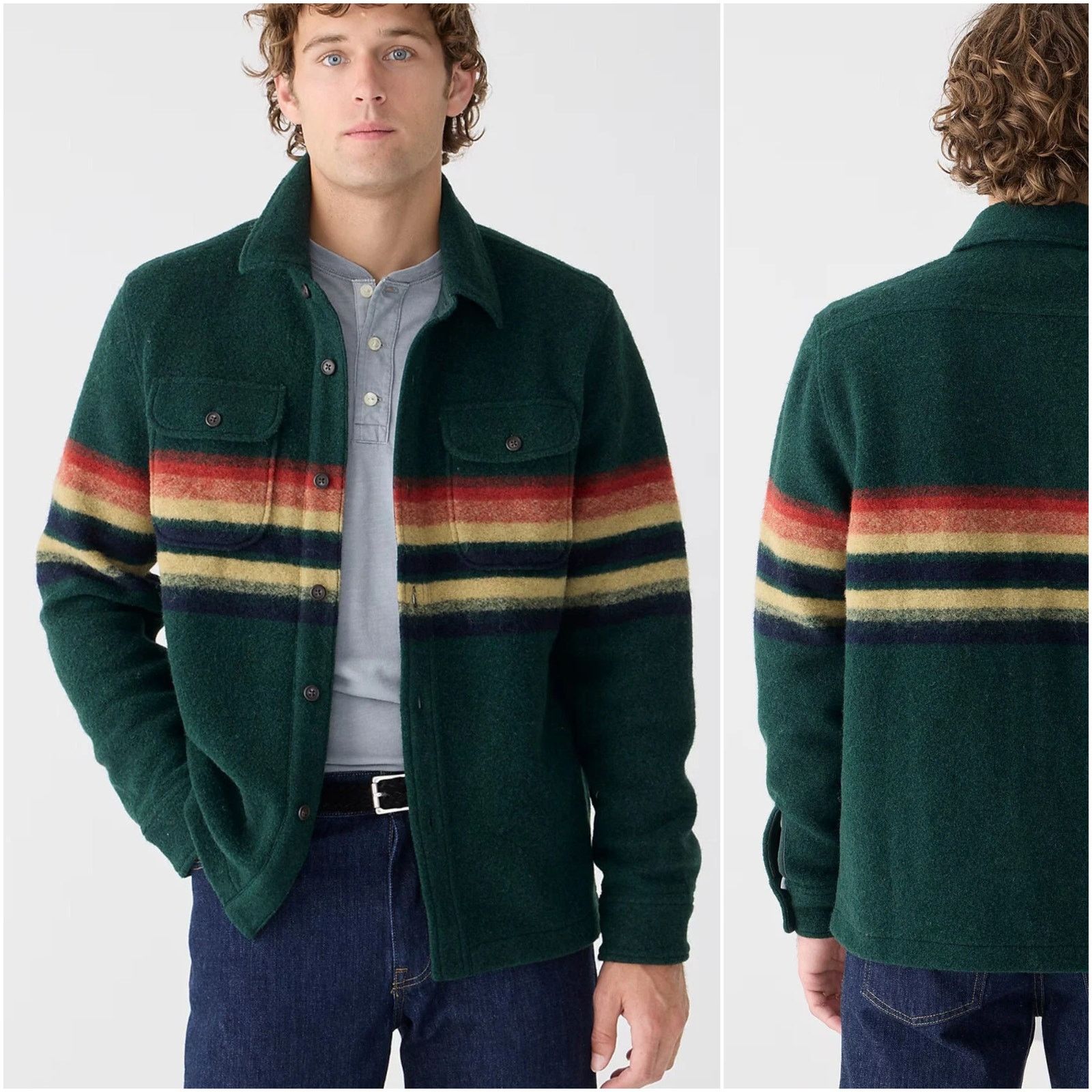 J.Crew J.Crew Nordic Wool Southwestern Aztec Blanket Shirt Jacket Size US M / EU 48-50 / 2 - 1 Thumbnail