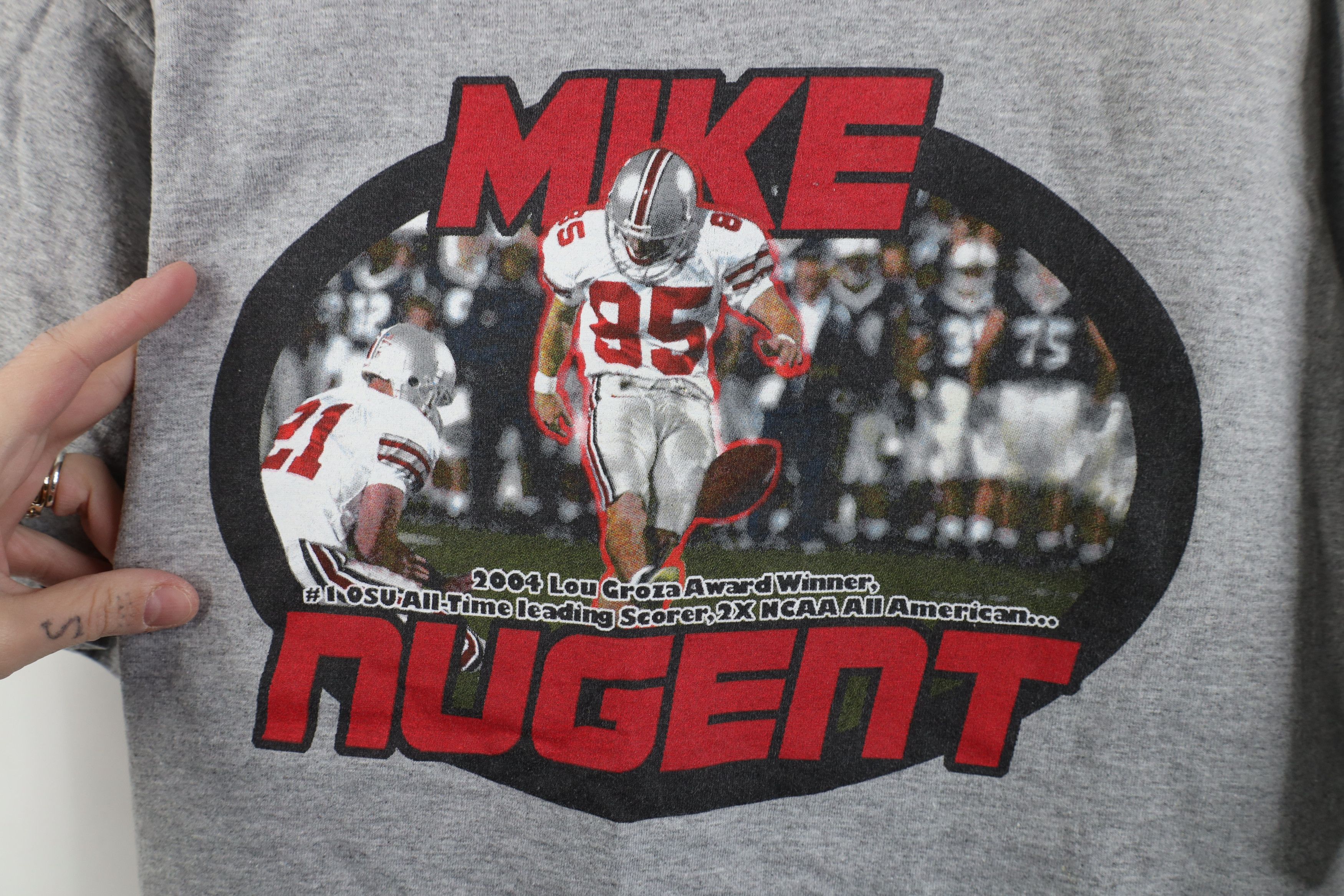 Vintage Vintage Ohio State University Football Kicker T-Shirt Gray Size US XL / EU 56 / 4 - 4 Thumbnail