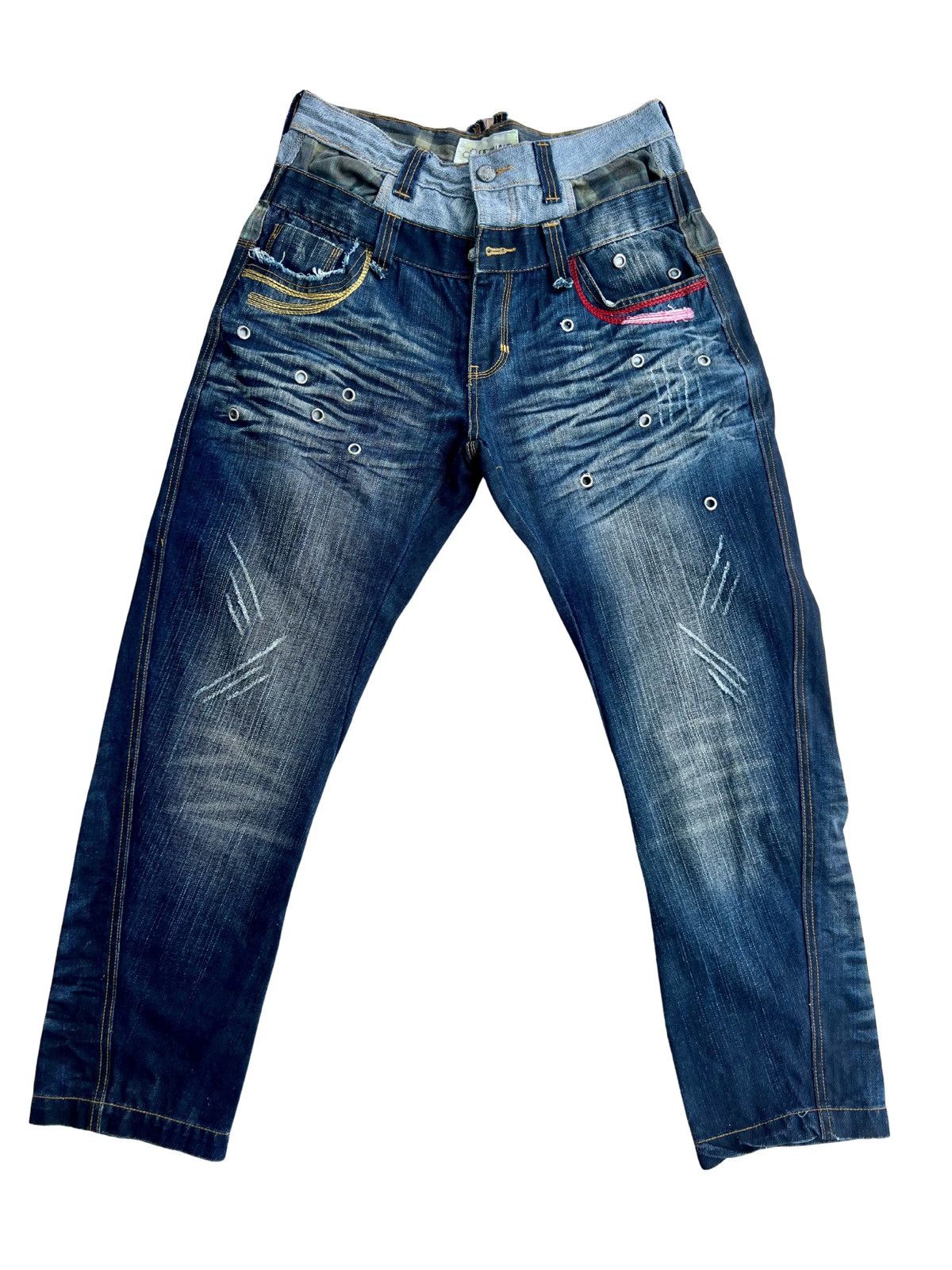 Vintage Y2K Archive Patchwork Distressed Denim Jeans Japanese Style Size US 32 / EU 48 - 1 Thumbnail