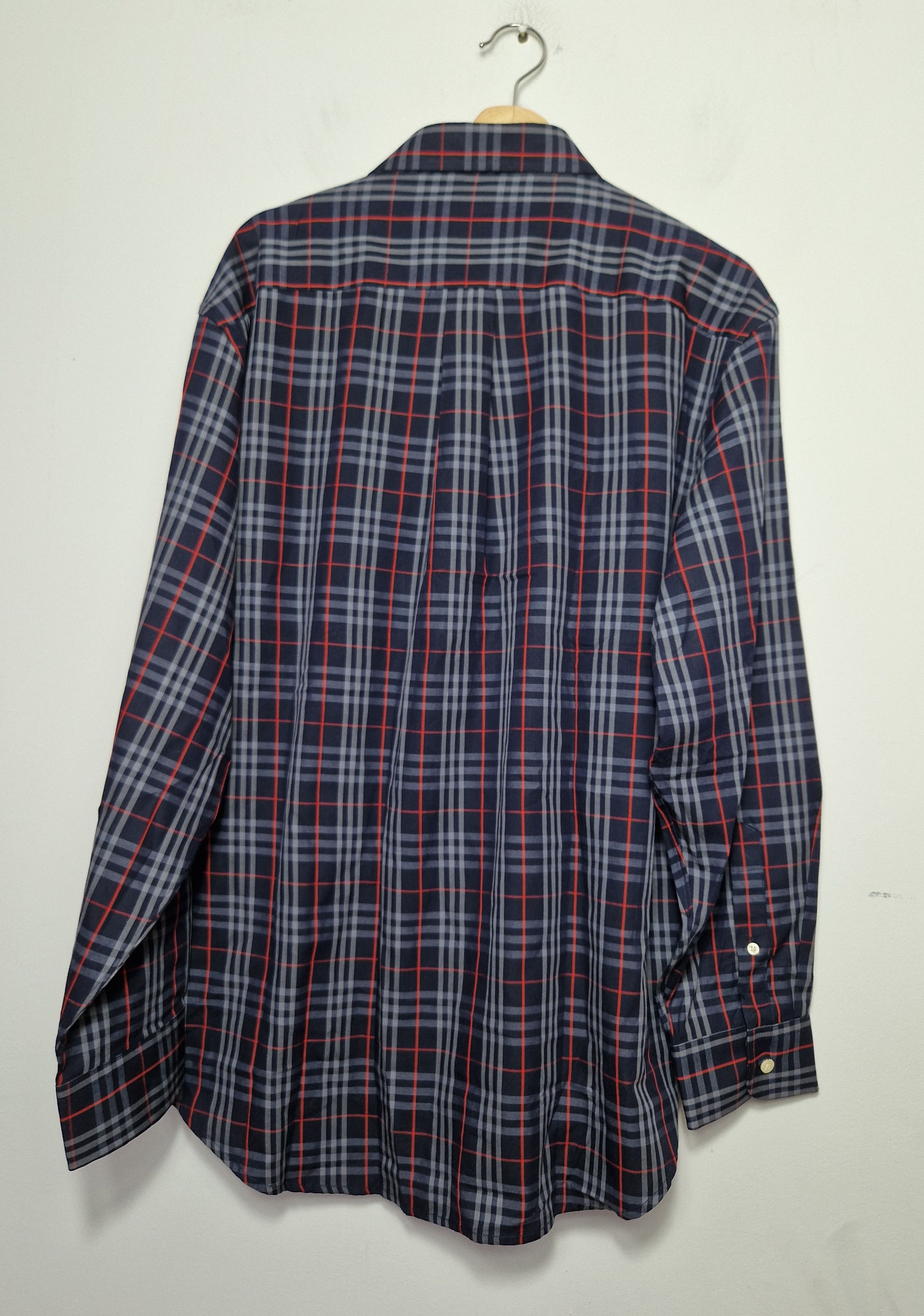 Burberry × Vintage Burberry vintage DSWT navy nova check shirt Size US XL / EU 56 / 4 - 7 Thumbnail