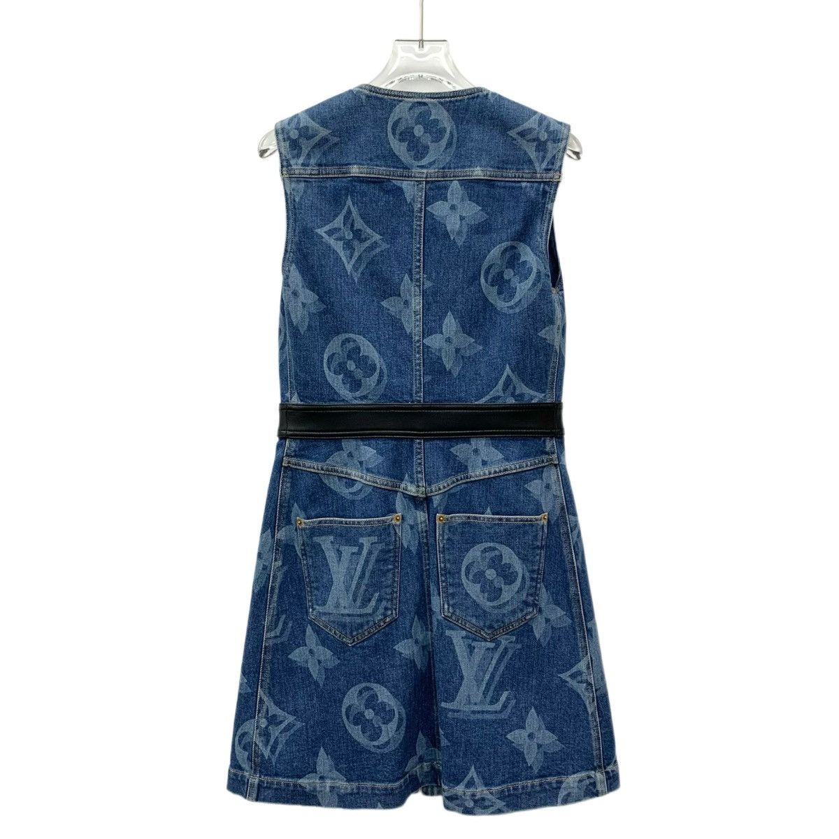 Louis Vuitton Louis Vuitton navy blue logo full print denim dress Size XS / US 0-2 / IT 36-38 - 2 Thumbnail