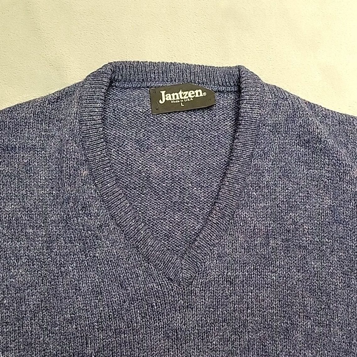 Jantzen VINTAGE Jantzen Sweater Vest Men Large Blue V-Neck Wool Blend 1980s Made In USA Size US L / EU 52-54 / 3 - 2 Thumbnail