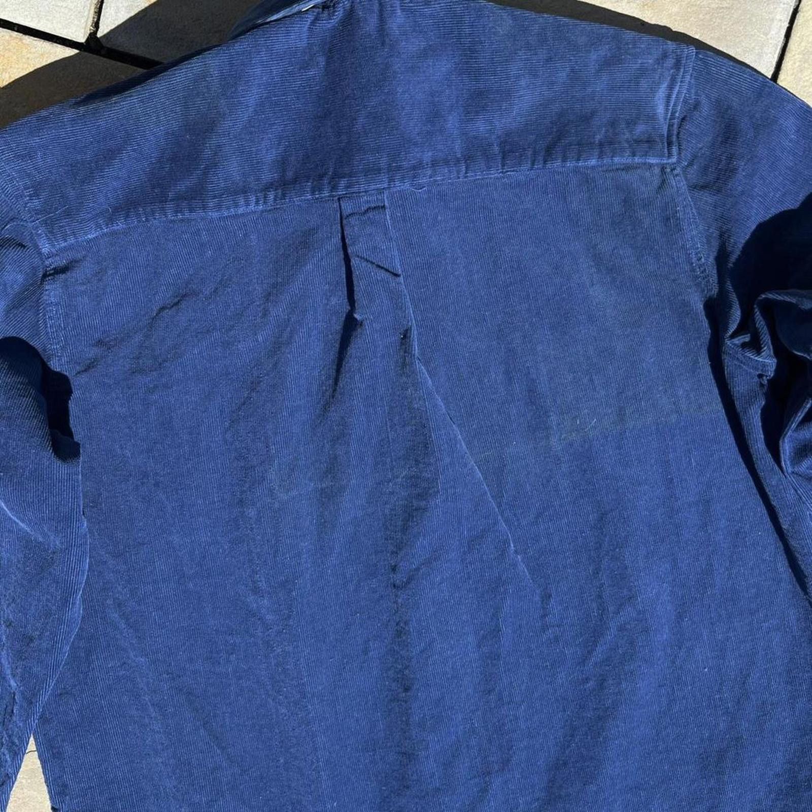 Vintage Deadstock Vintage 90s Royal Blue Corduroy Button Down Shirt Size US L / EU 52-54 / 3 - 6 Thumbnail