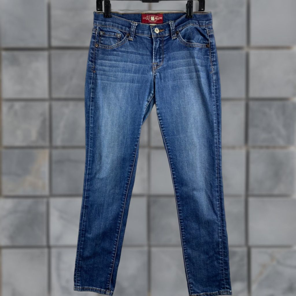 Lucky Brand Lucky Brand Jeans Womens 4 Blue Ankle Charlie Skinny Distressed Stretch Denim Shirt? Size 27" / US 4 / IT 40 - 1 Thumbnail