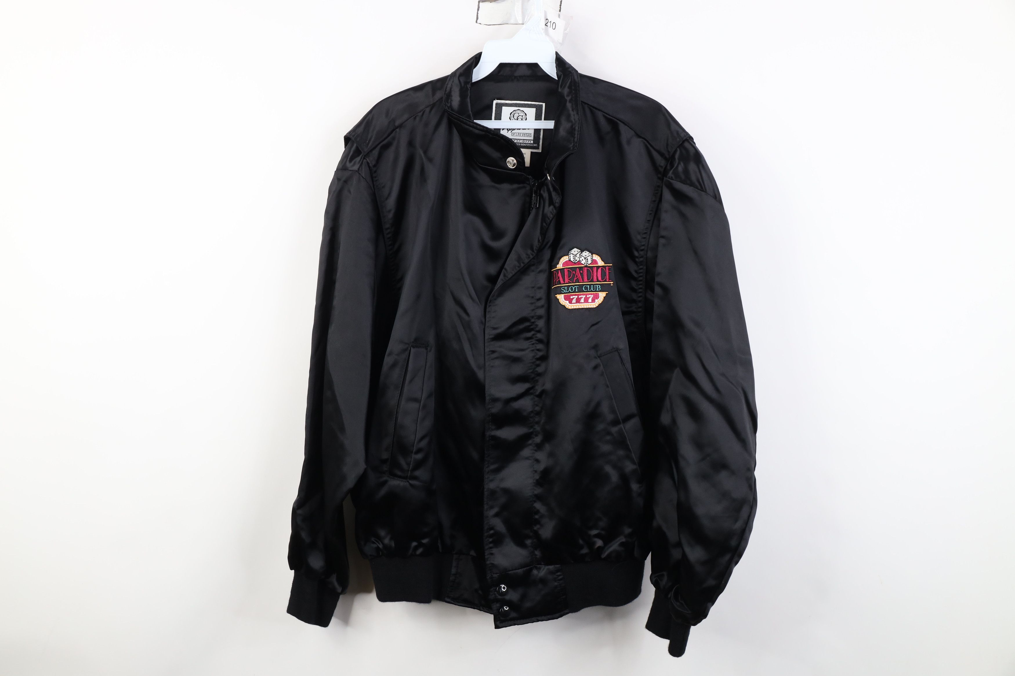 Vintage 90s Streetwear Club Casino Satin Bomber Jacket USA