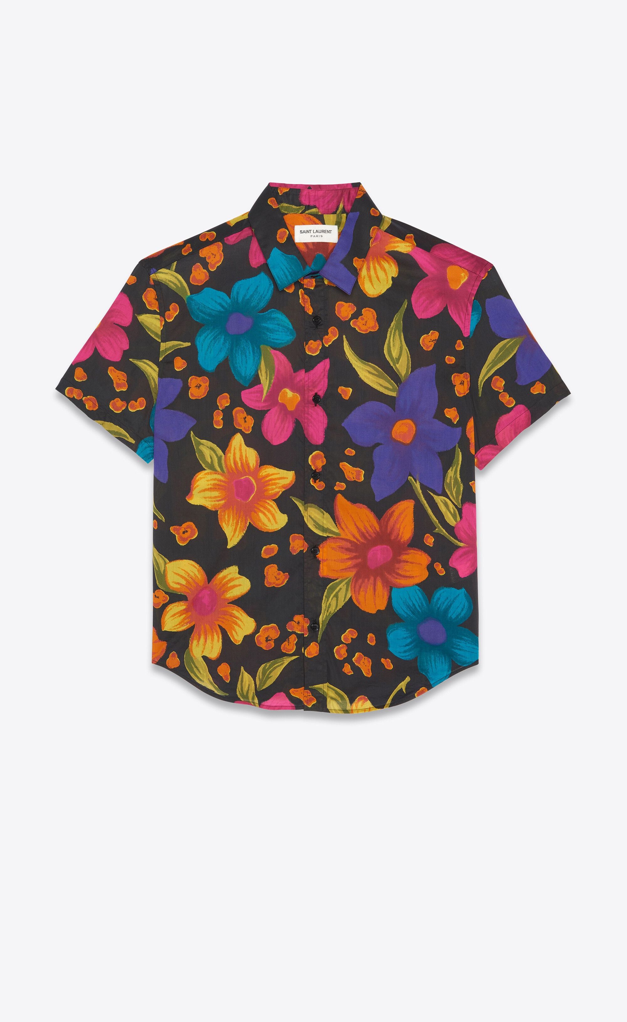 Saint Laurent Paris o1bcso1str0625 Yves Collar Shirt In Floral in Multicolor Size US L / EU 52-54 / 3 - 1 Thumbnail