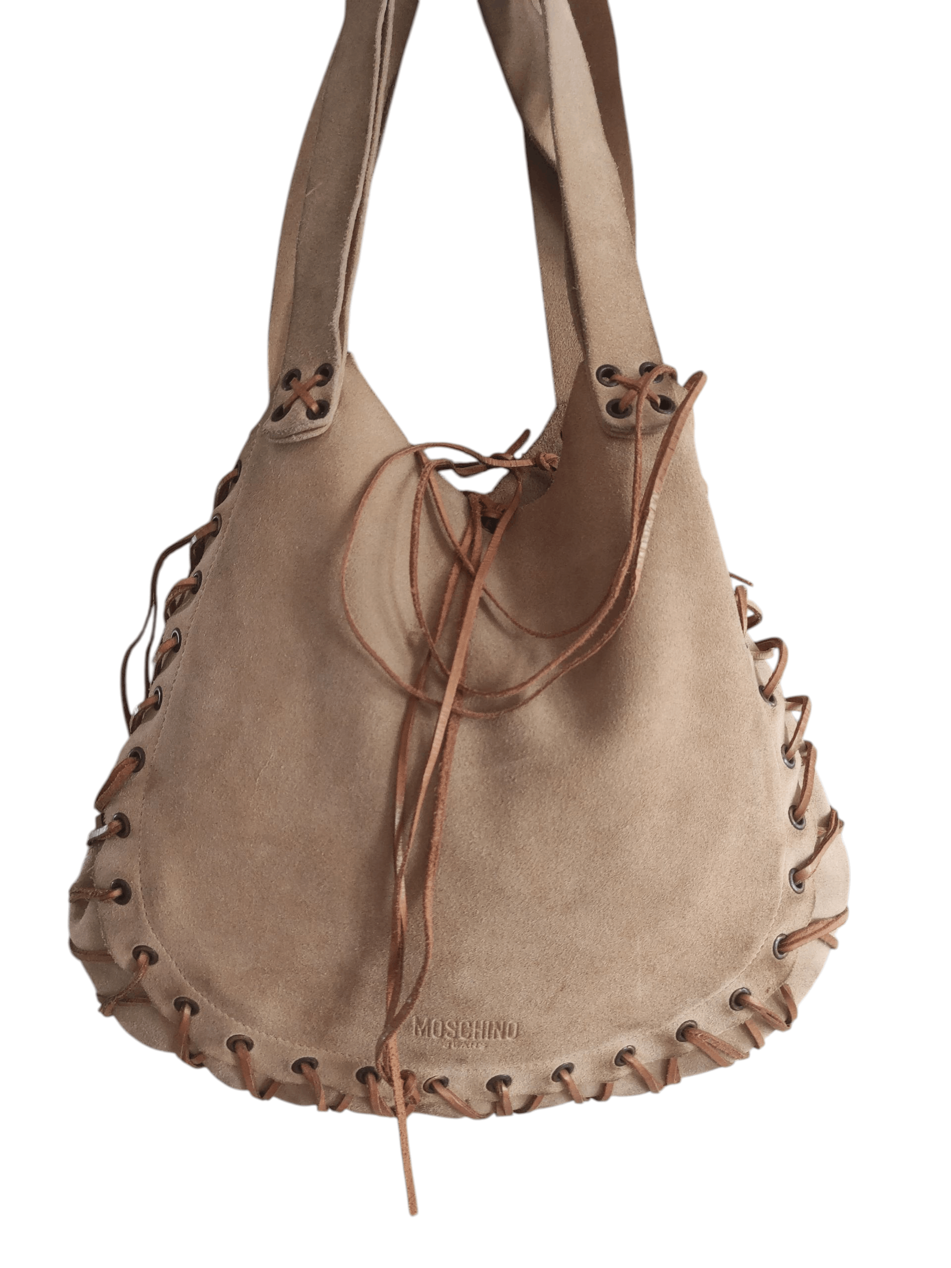 Moschino Moschino Jeans Suede Leather Fringe Hobo Tan Shoulder Bag Size ONE SIZE - 2 Thumbnail