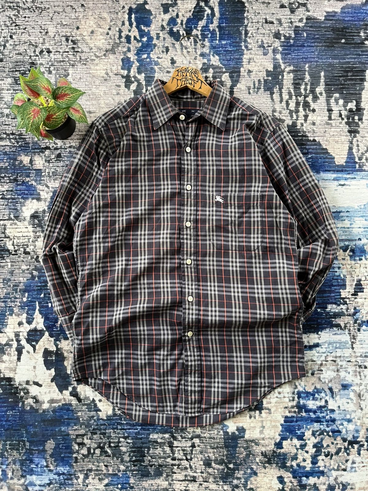 Burberry × Designer × Vintage 🔥 Vintage Burberrys Novacheck Shirt Button Up 90s Size US S / EU 44-46 / 1 - 2 Thumbnail