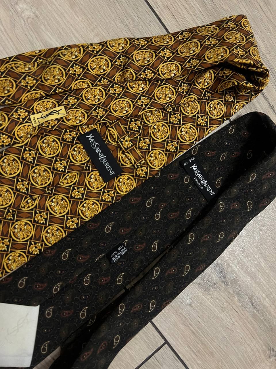 Yves Saint Laurent Lot of 2 YSL Yves Saint Laurent Silk Tie Multicoloured Size ONE SIZE - 1 Thumbnail