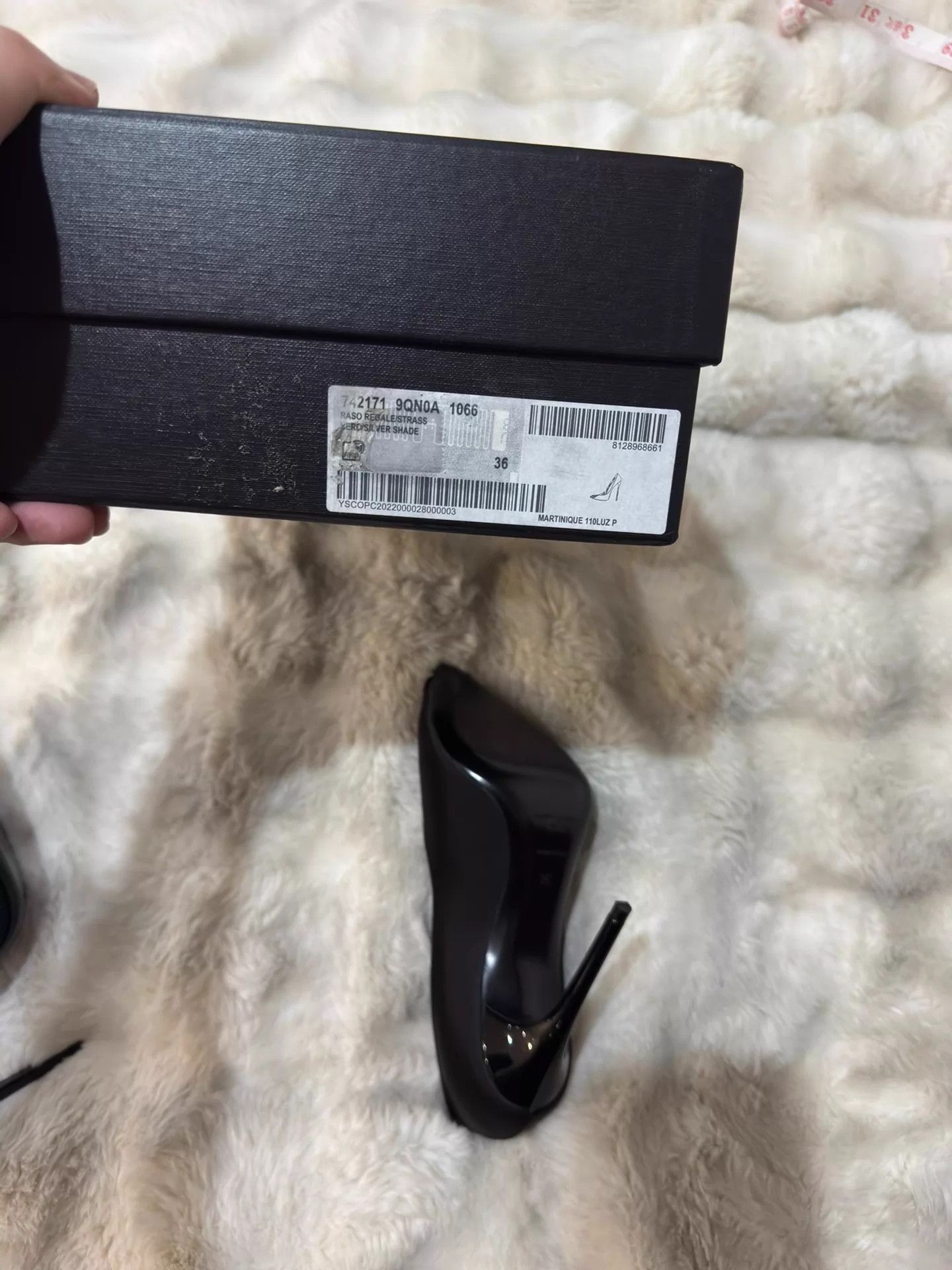 Saint Laurent Paris YSL Crystal Satin Runway Heels 36 99New Size US 5.5 / IT 35.5 - 8 Thumbnail