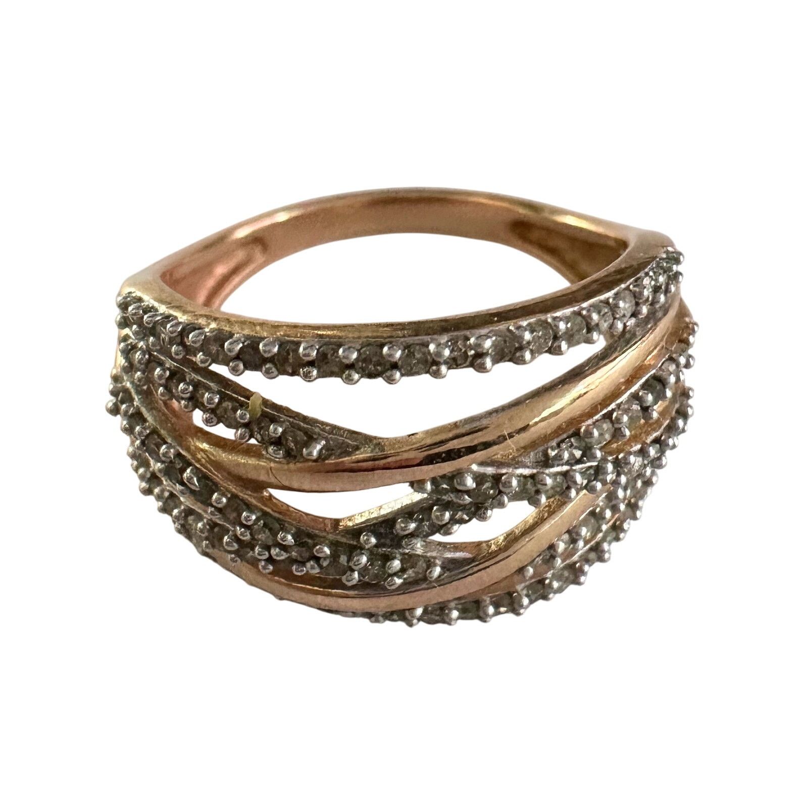Other 1/2 Carat Natural Diamond Braided Woven Paths Ring Size 7 Size ONE SIZE - 4 Thumbnail