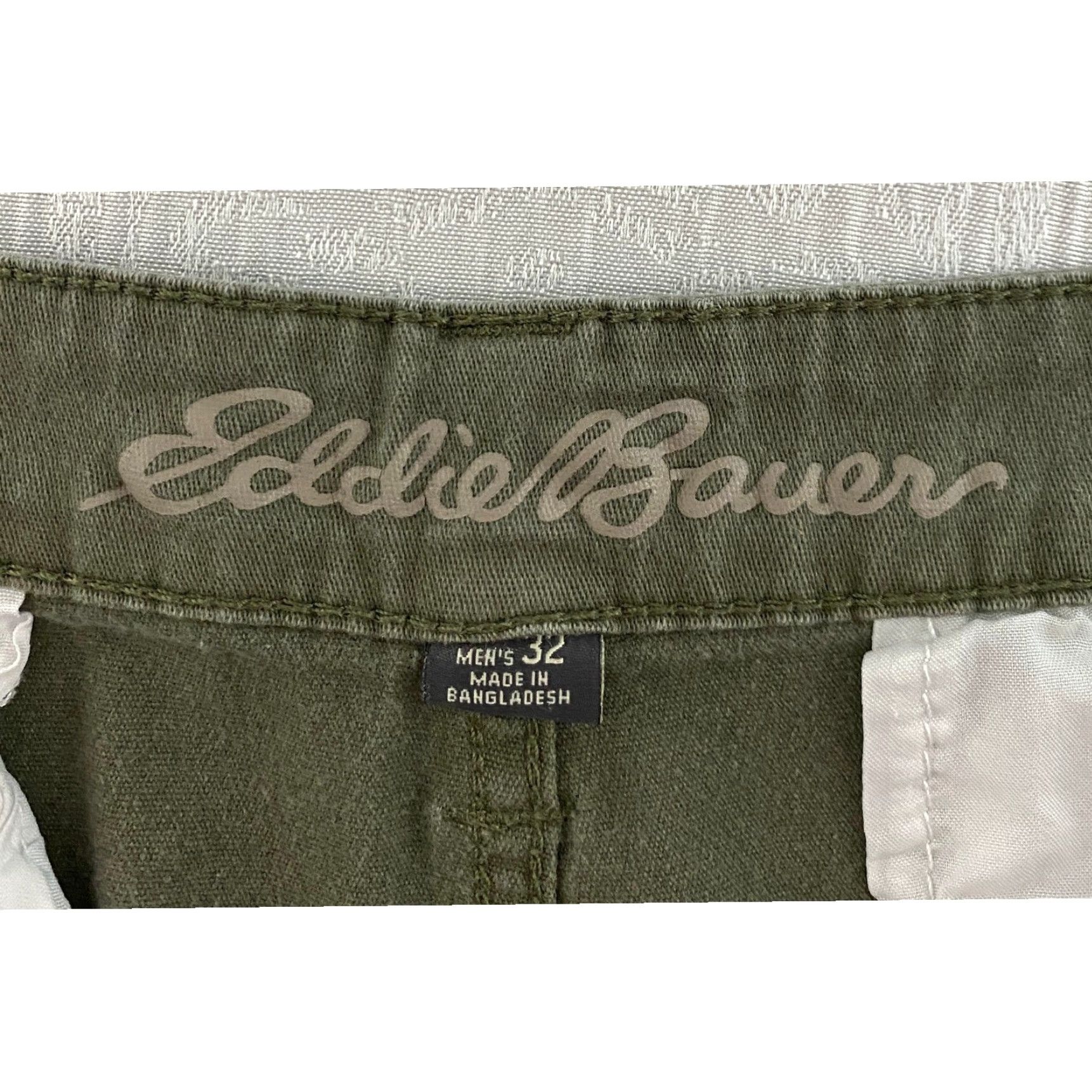 Eddie Bauer Eddie Bauer Cargo Shorts Mens 32 Regular Olive Green Canvas Cargo Pocket 6-Pocket Hiking Casual Travel Workwear Buttons Logo Size US 32 / EU 48 - 3 Thumbnail
