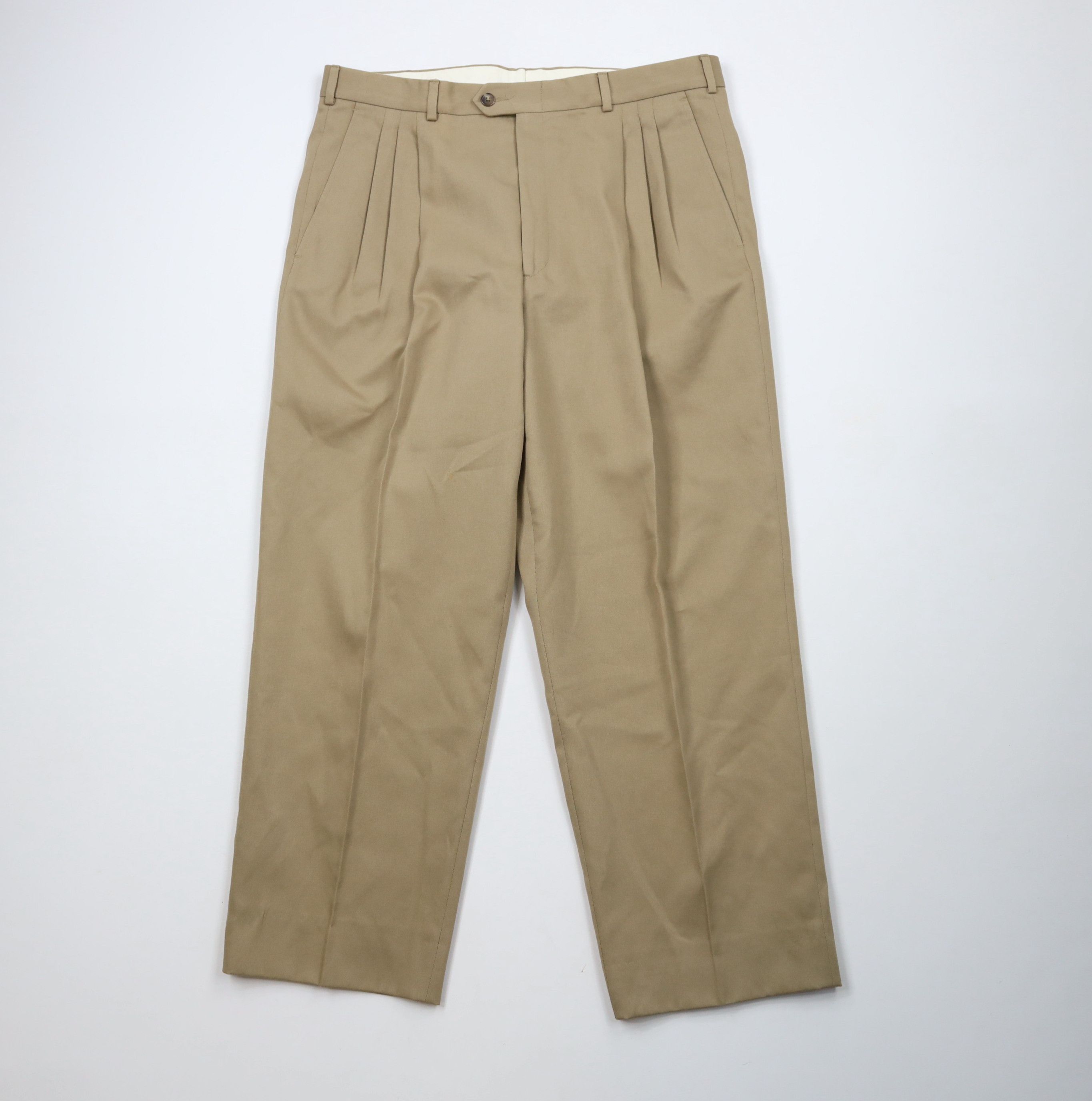 Vintage Vintage 90s Palm Beach Wide Leg Chino Pants Khaki Beige Size US 36 / EU 52 - 1 Thumbnail