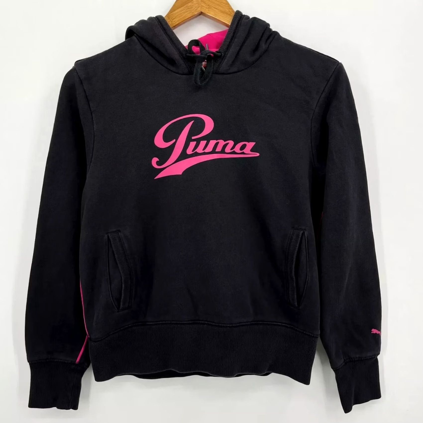 Puma PUMA Pullover Hoodie Women S Black Pink Drawstring Logo Pocket Size S / US 4 / IT 40 - 2 Thumbnail