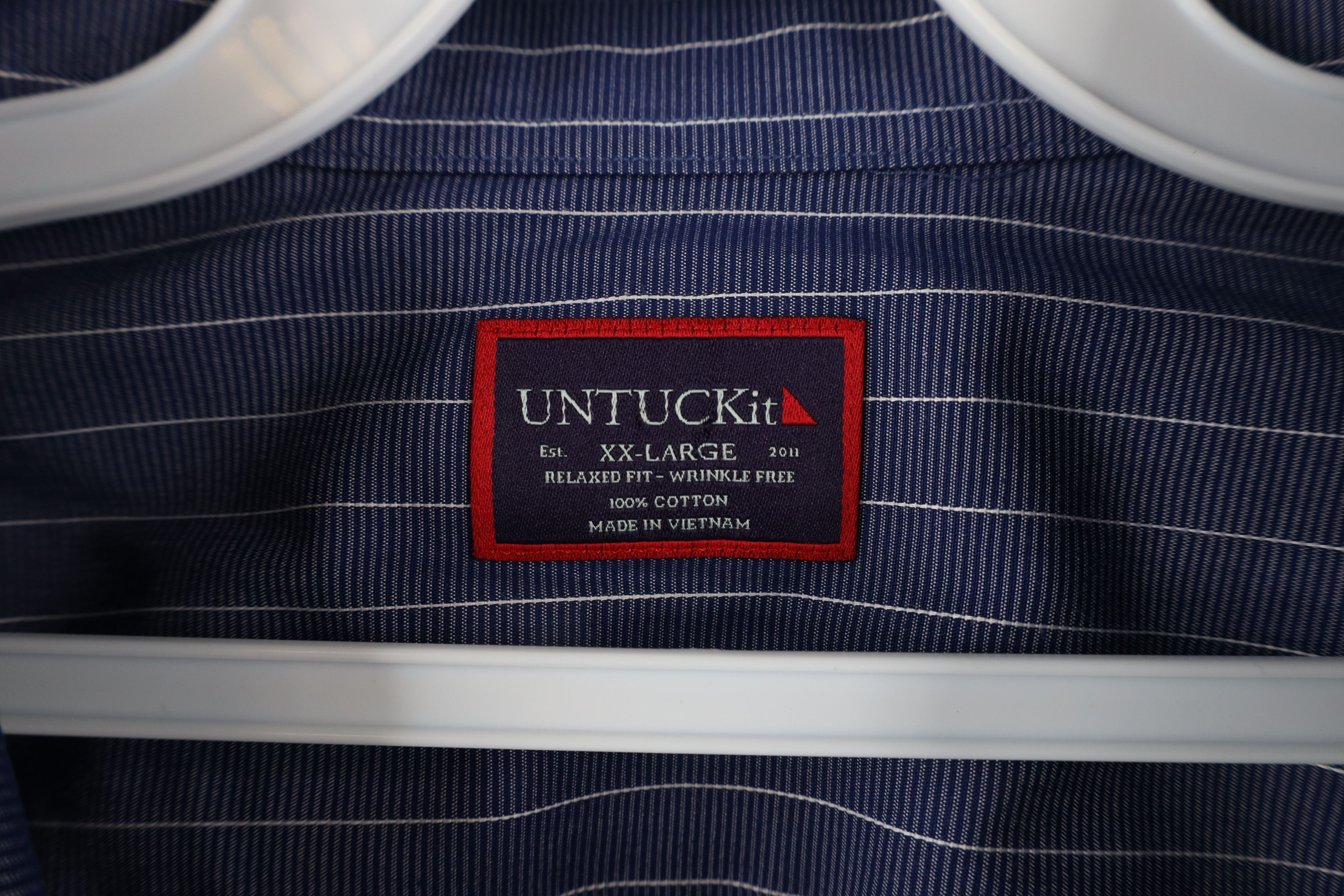 UNTUCKit × Vintage Untuckit Pinstriped Relaxed Fit Collared Button Shirt Size US XXL / EU 58 / 5 - 4 Thumbnail
