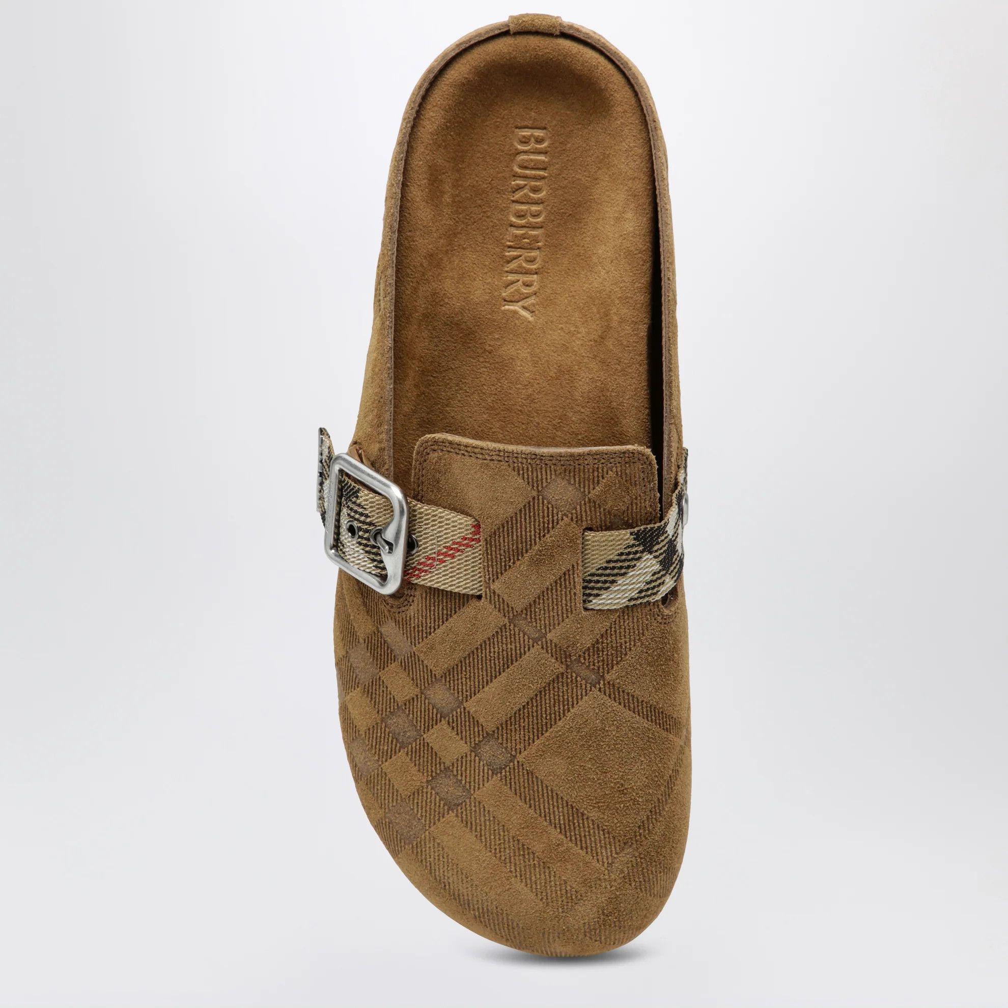 Burberry o1d2blof0426 Check Pattern Clogs Mules in Brown Size US 10 / IT 40 - 3 Thumbnail