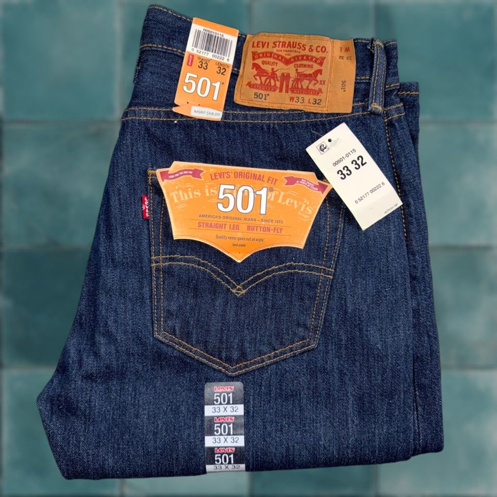 Levi's VINTAGE Levi's 501 Jeans Black Straight Leg 33x32 90s Mens Size US 33 - 1 Thumbnail