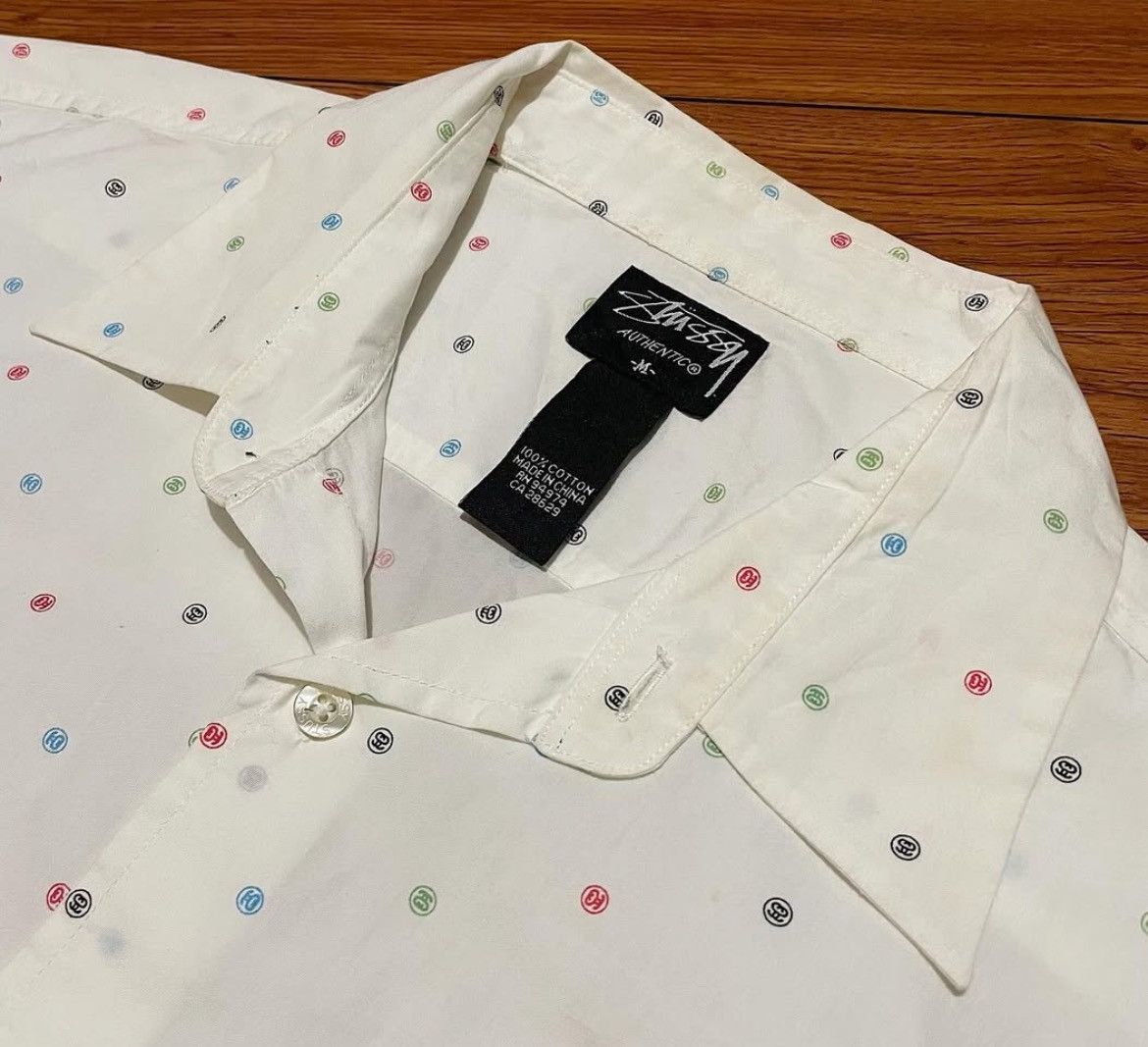 Stussy Vintage 90s Stussy Monogram Shirt Size US M / EU 48-50 / 2 - 2 Thumbnail