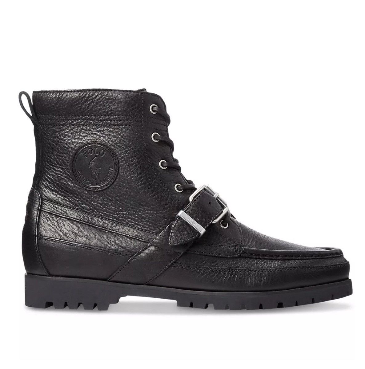 Polo Ralph Lauren Polo Ralph Lauren Men’s Ranger Tumbled Leather Black 9.5D Size US 9.5 / EU 42-43 - 3 Thumbnail