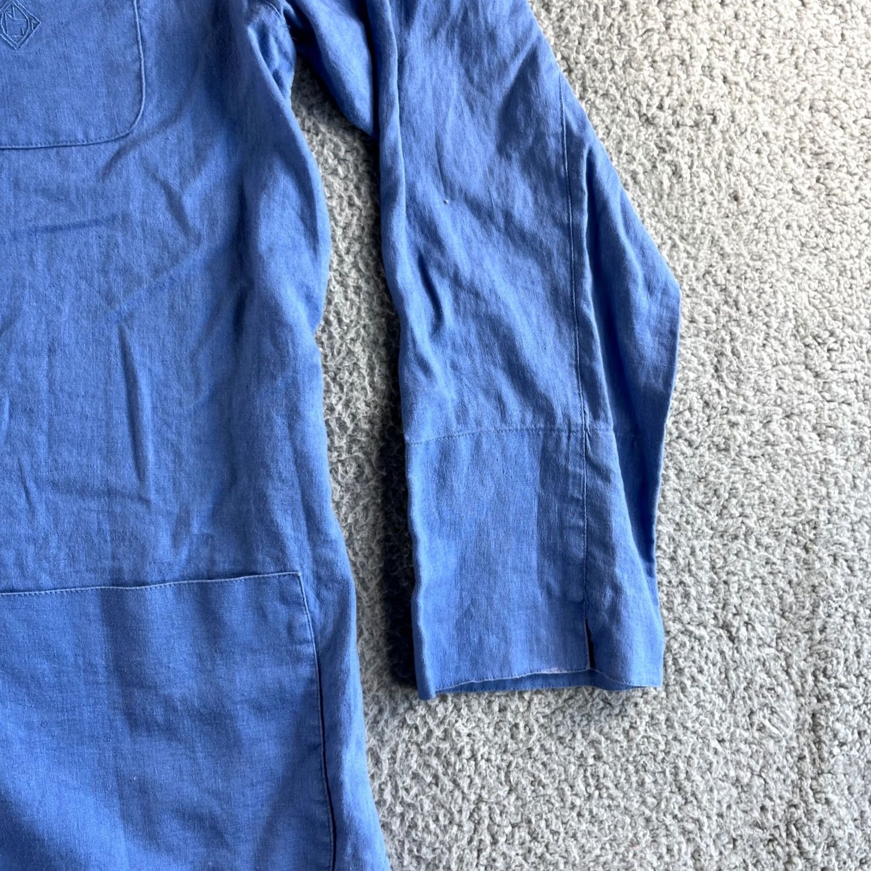 Ralph Lauren Lauren Ralph Lauren Shirt Womens L Blue Jacket Large Linen Shacket Casual Comfort Size L / US 10 / IT 46 - 7 Thumbnail