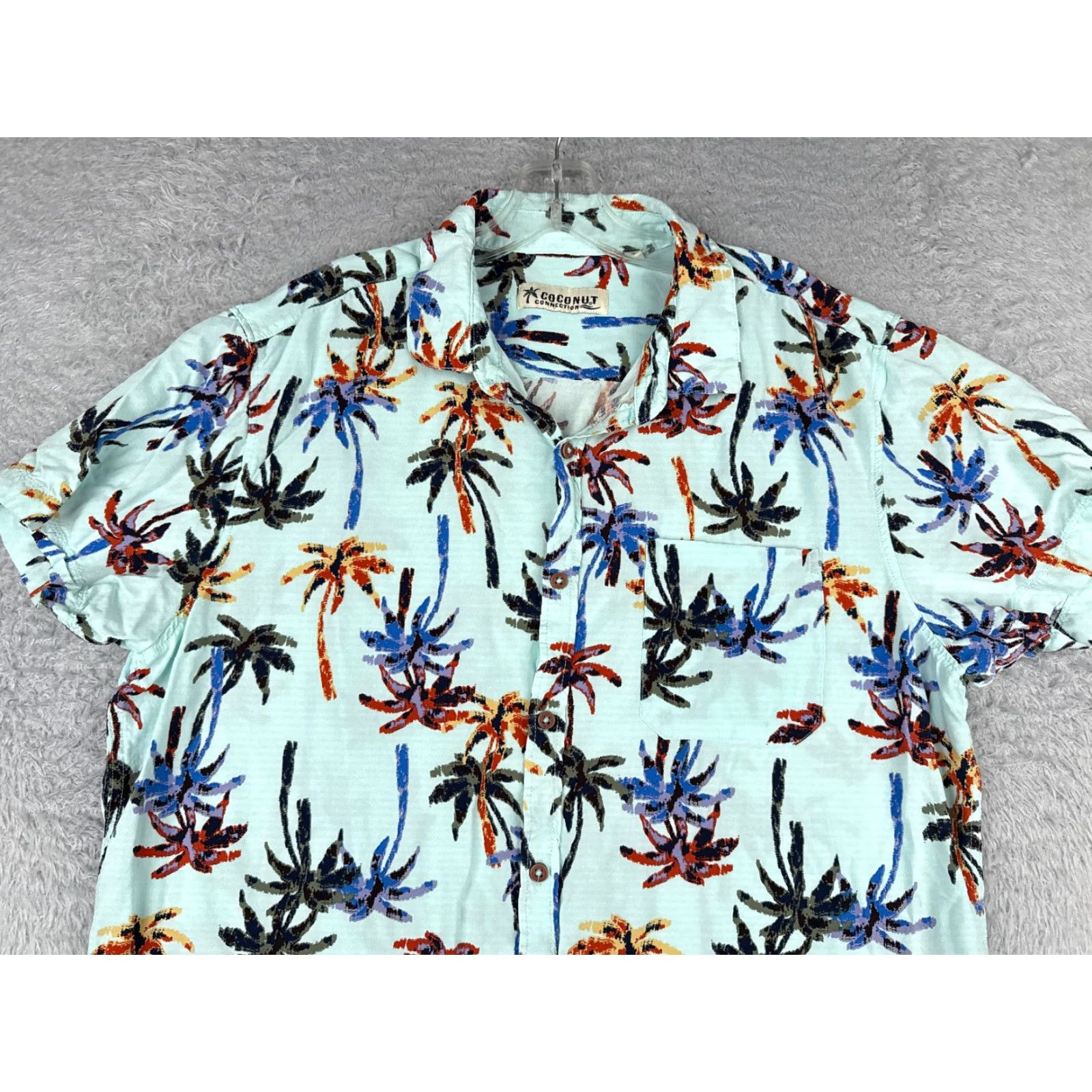 Vintage Coconut Connection Shirt Men XL Blue Palm Tree Hawaiian Cotton Blend Size US XL / EU 56 / 4 - 4 Thumbnail