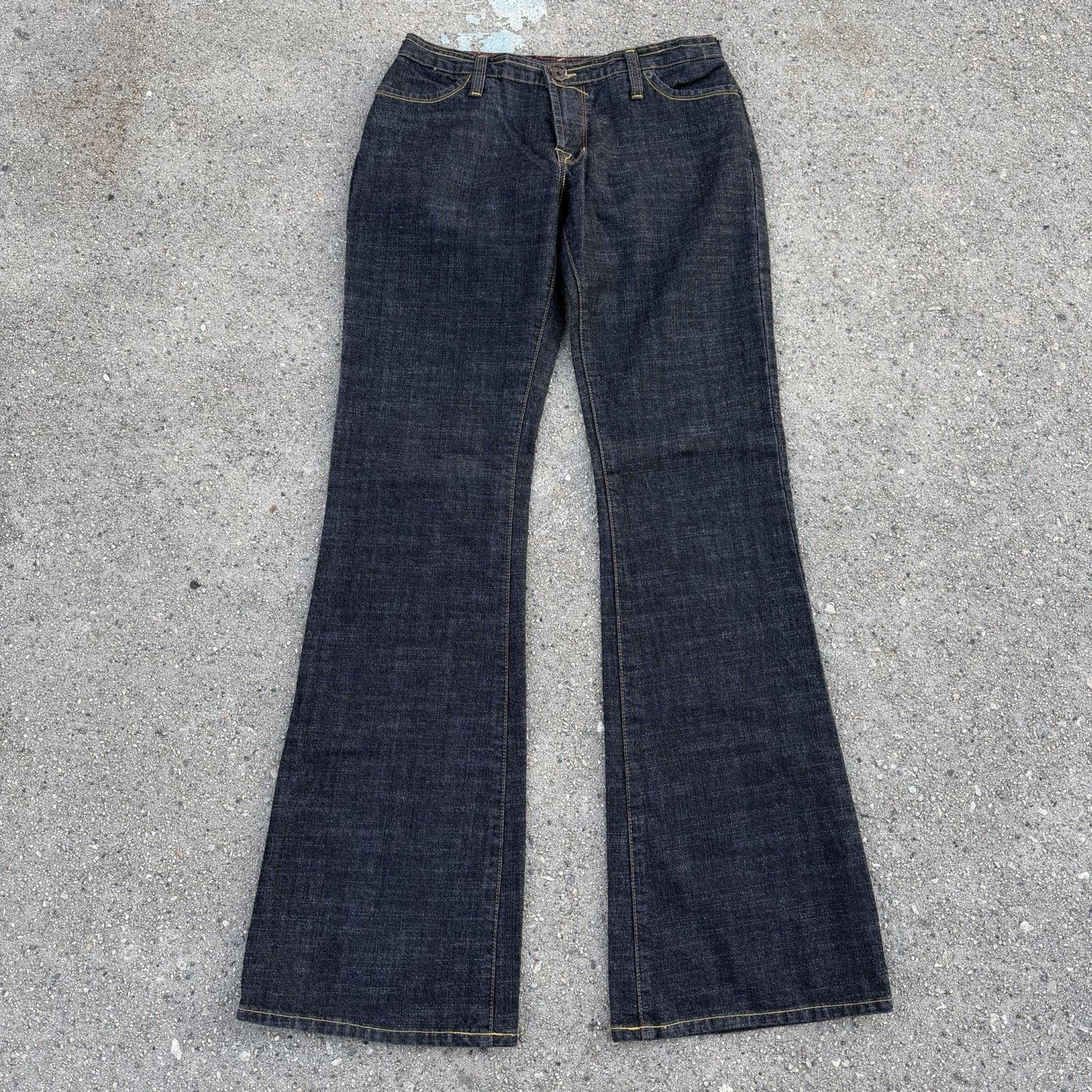 Vintage × Von Dutch Vintage Y2K Von Dutch Low Rise Bell Bottom Flare Denim Jeans Size 29" - 4 Thumbnail