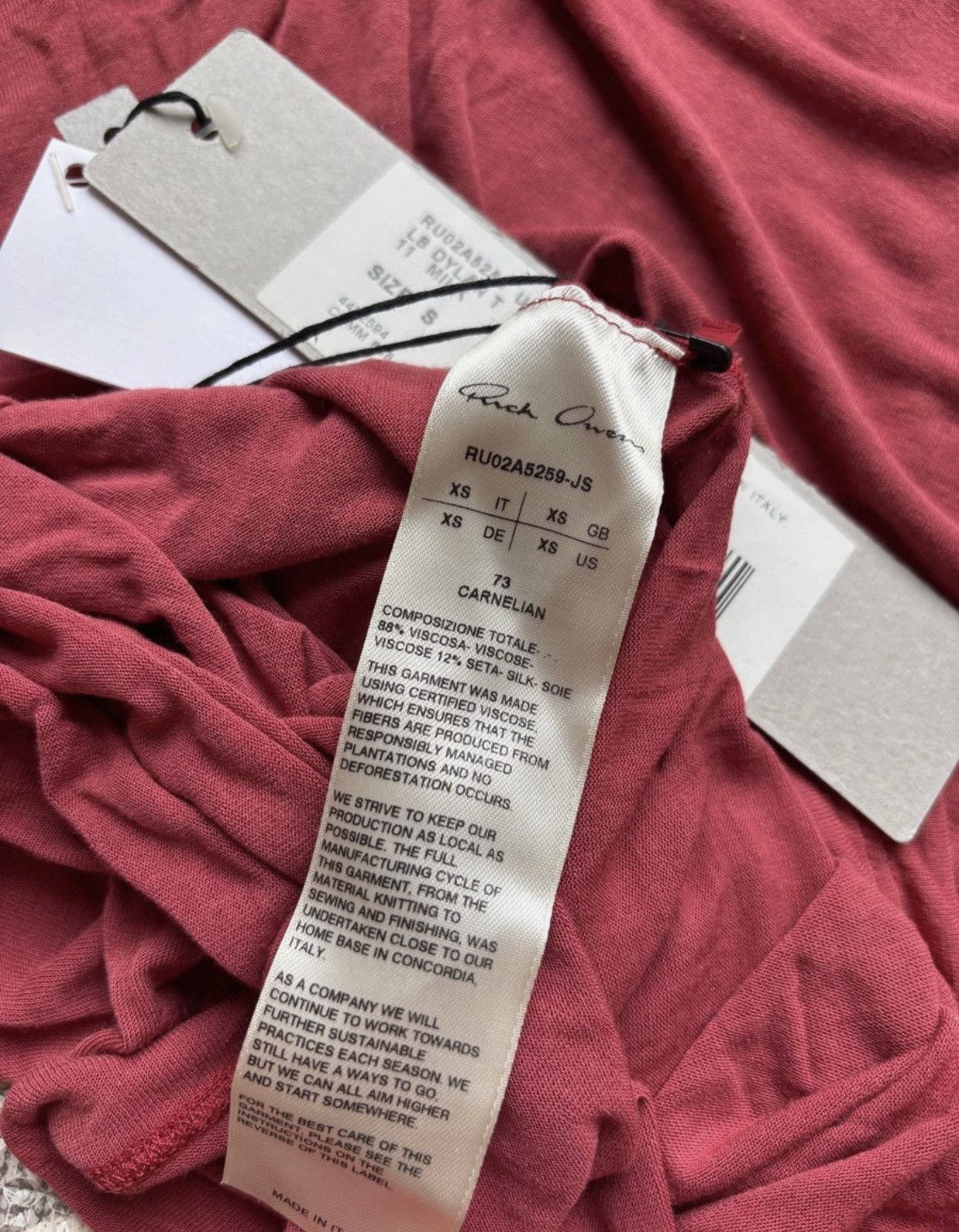 Rick Owens Rick Owens Deep V-Neck T-Shirt Long Sleeve Dark Aesthetic Size US XS / EU 42 / 0 - 2 Thumbnail