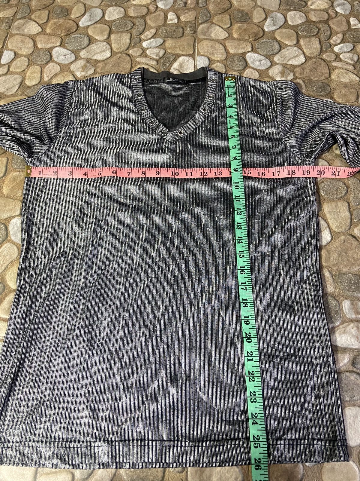 If Six Was Nine VTG Y2K mitex long sleeve t-shir knite waffel metalic Size US M / EU 48-50 / 2 - 7 Thumbnail