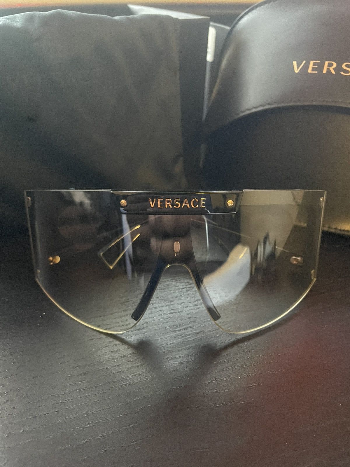 Versace MEDUSA ICON SHIELD SUNGLASSES Grailed