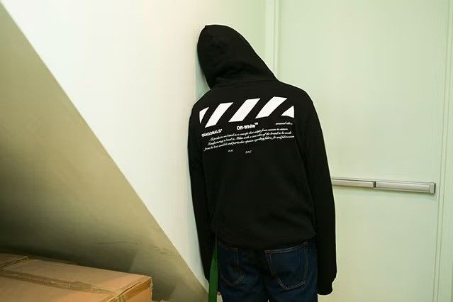 Off-White Black "For All" Diagonals Logo Hoodie Size S / US 4 / IT 40 - 4 Thumbnail