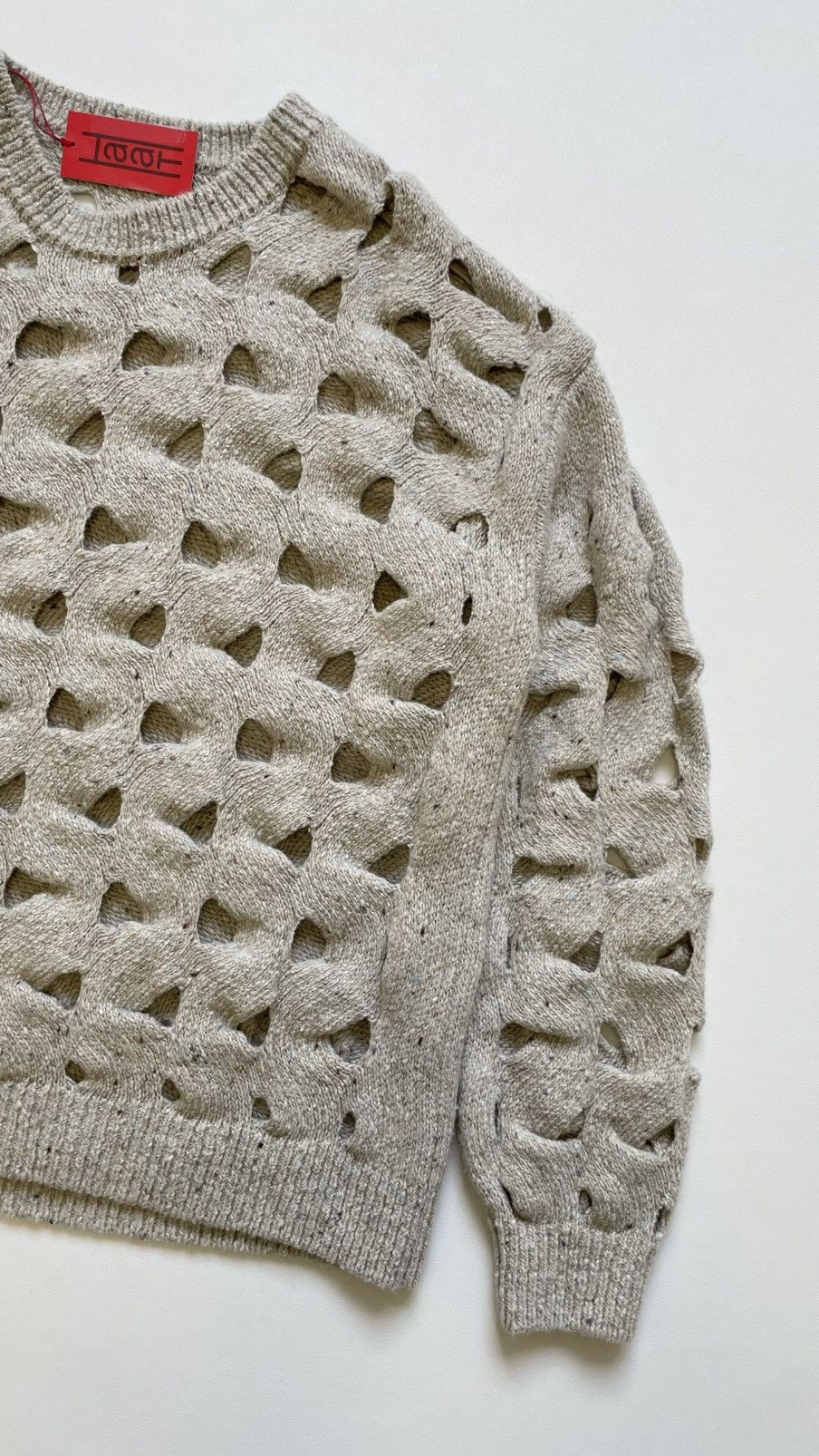 Issey Miyake Cream Cut Out Wool ‘Nest Knit’ Size US M / EU 48-50 / 2 - 6 Thumbnail