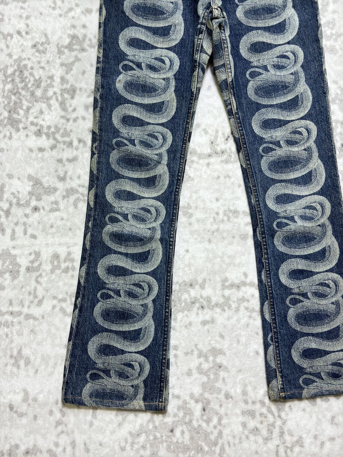 Hysteric Glamour Vintage Hysteric Glamour Flare Iconic Snake Print Denim Size US 27 - 7 Thumbnail