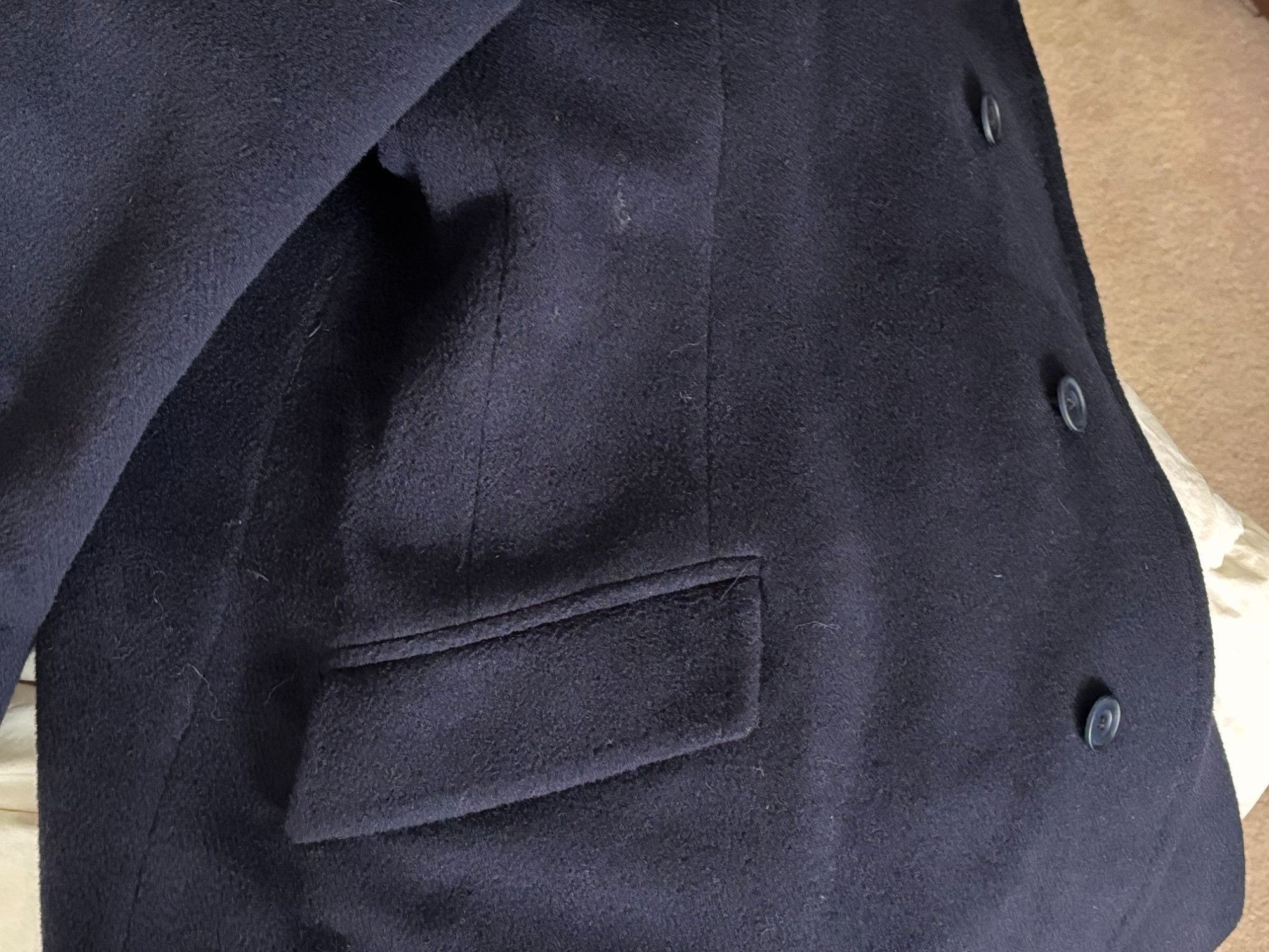 Crombie Crombie Mens Wool Overcoat With Velvet Collar Navy Blue Size US XL / EU 56 / 4 - 7 Thumbnail