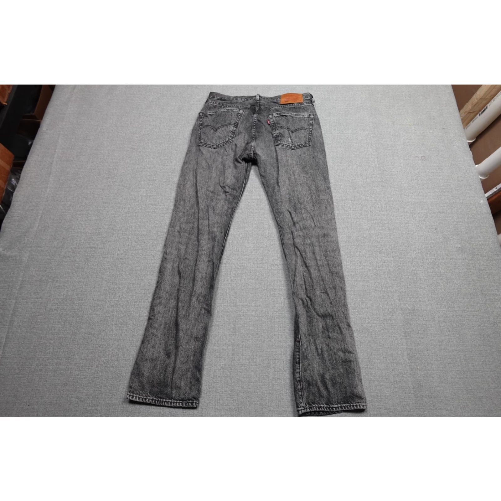 Levi's Levi's 501 Jeans Men 31x32 Distressed Button Fly Denim Straight Gray Washed Black/Gray 501 Original Fit Mens Distressed Jeans 31 32 Size US 31 - 5 Thumbnail