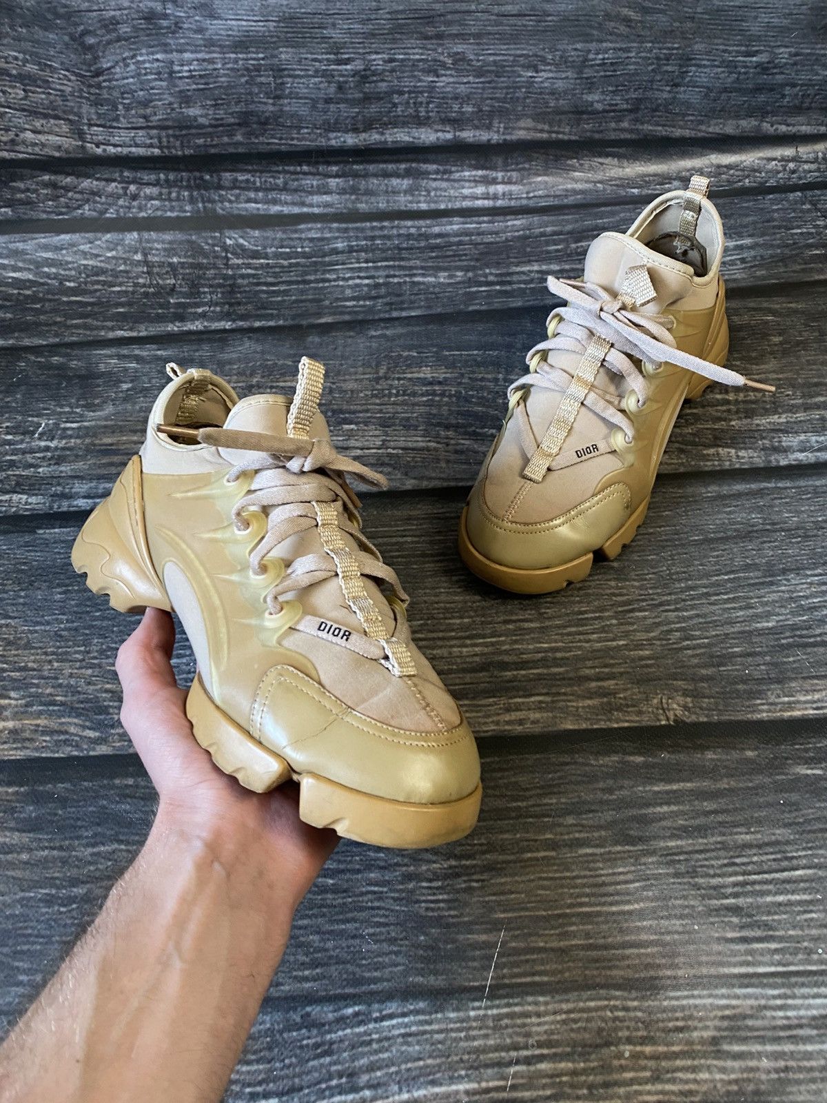 Dior Dior D Connect Trainers Low Top Sneakers Beige Size US 10 / IT 40 - 1 Thumbnail