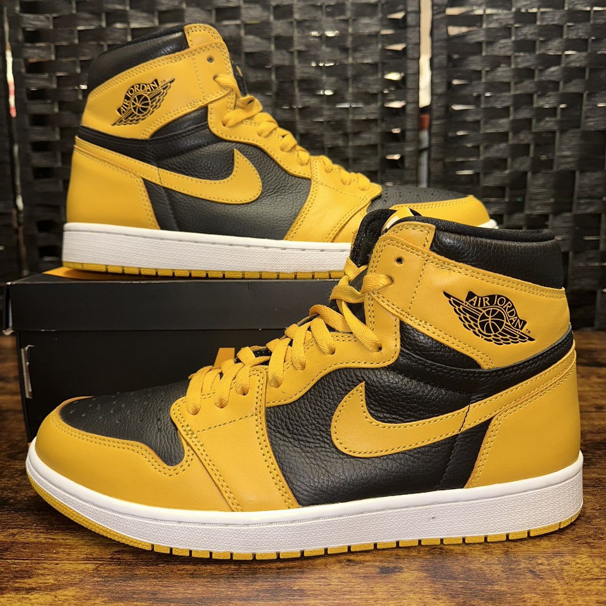 image of Jordan Nike Size 12 - Jordan 1 Retro OG High Pollen Shoes in Black, Men's