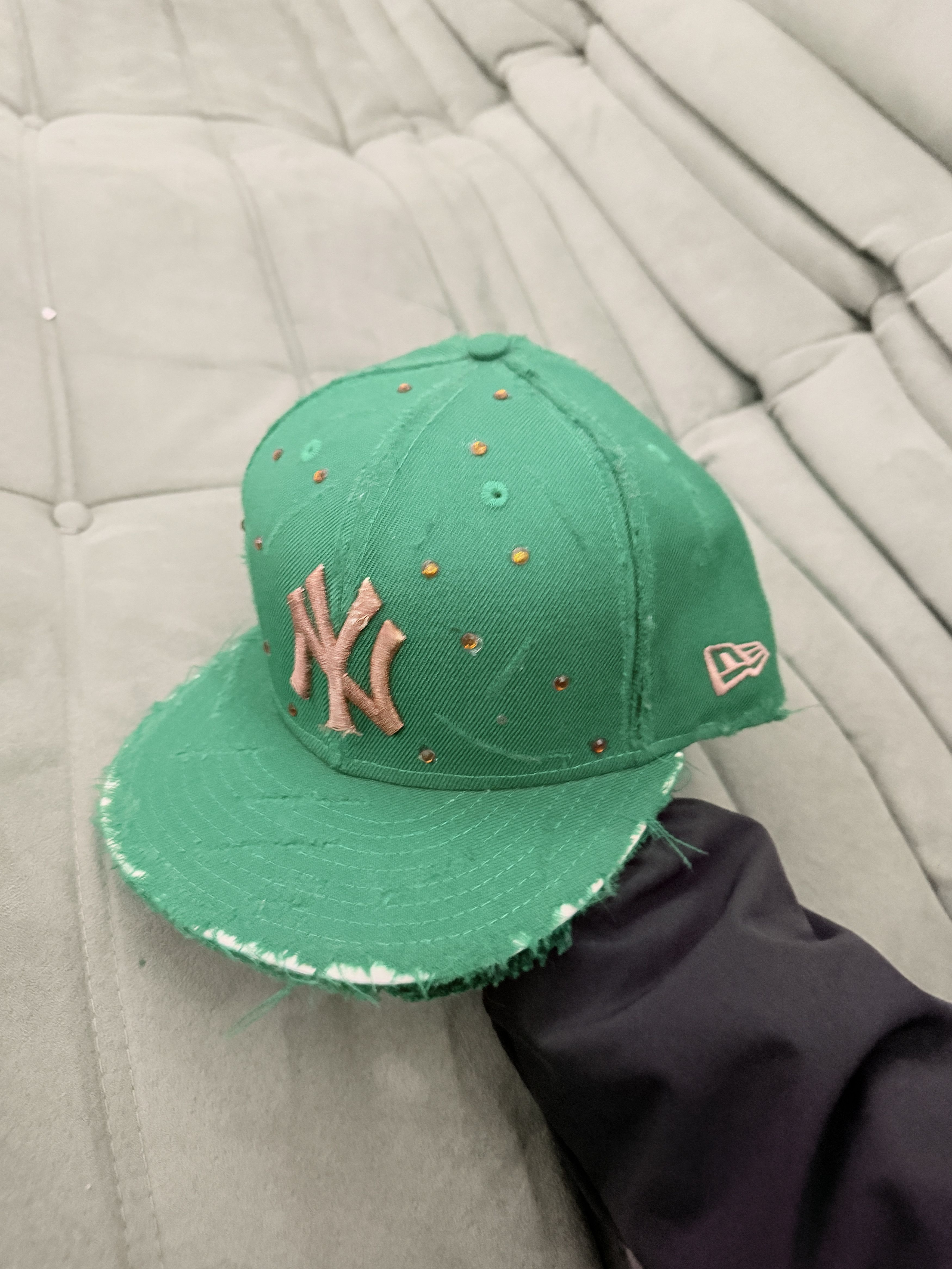 New Era New Era custom made green brown stones 7 1/2 Size ONE SIZE - 1 Thumbnail
